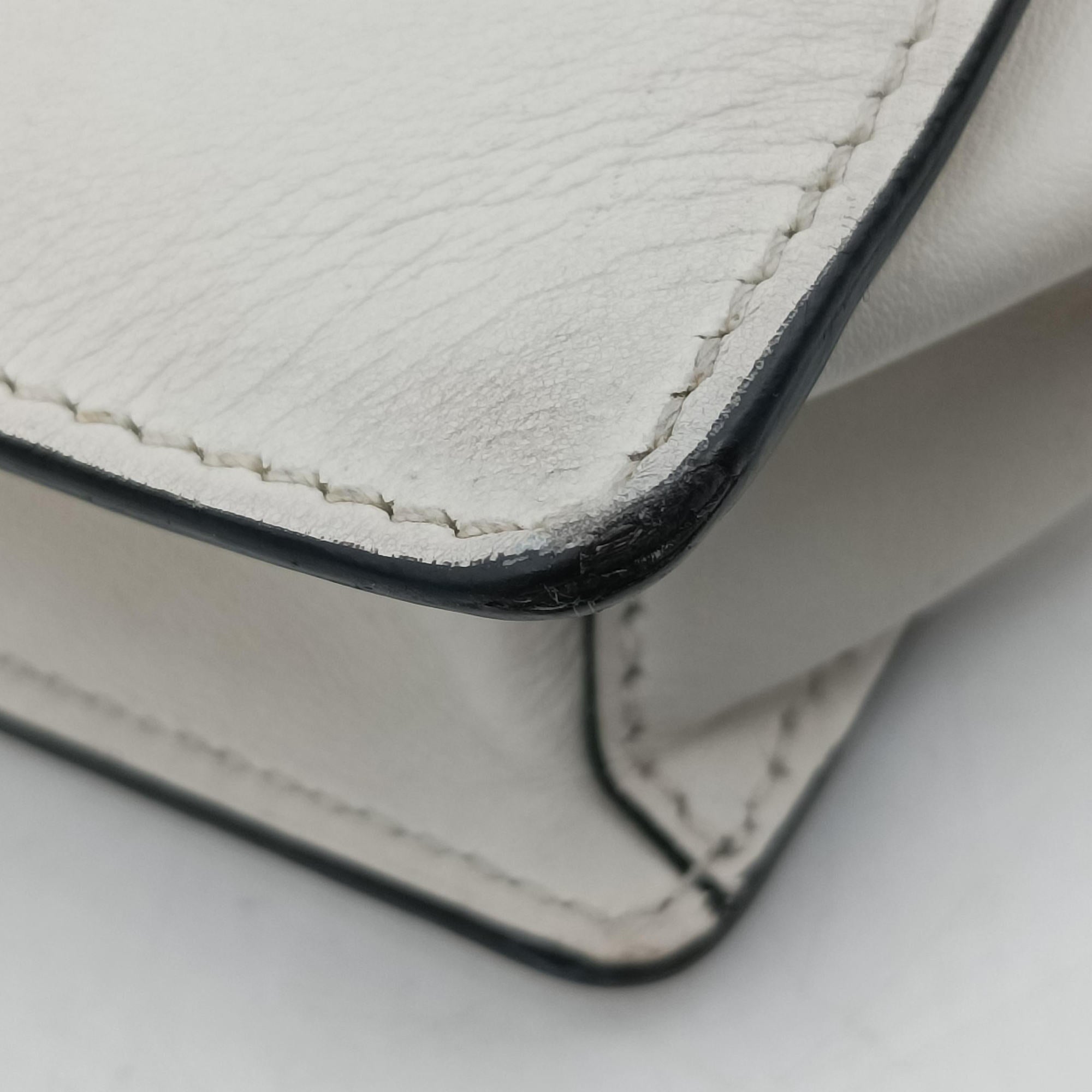 Pre-owned Prada Electra Studded White leather 1BD120 shoulderbag | stylenewstar