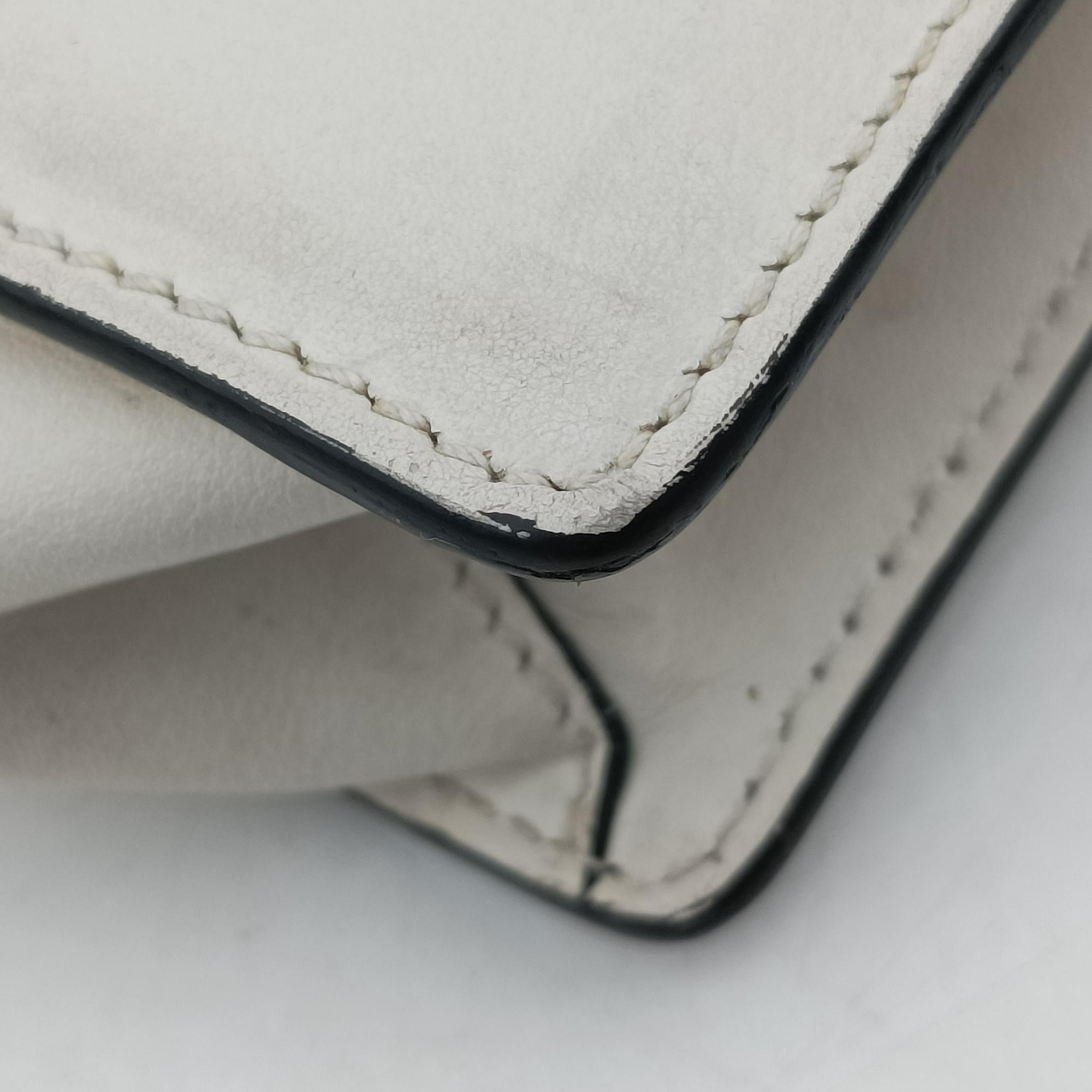 Pre-owned Prada Electra Studded White leather 1BD120 shoulderbag | stylenewstar
