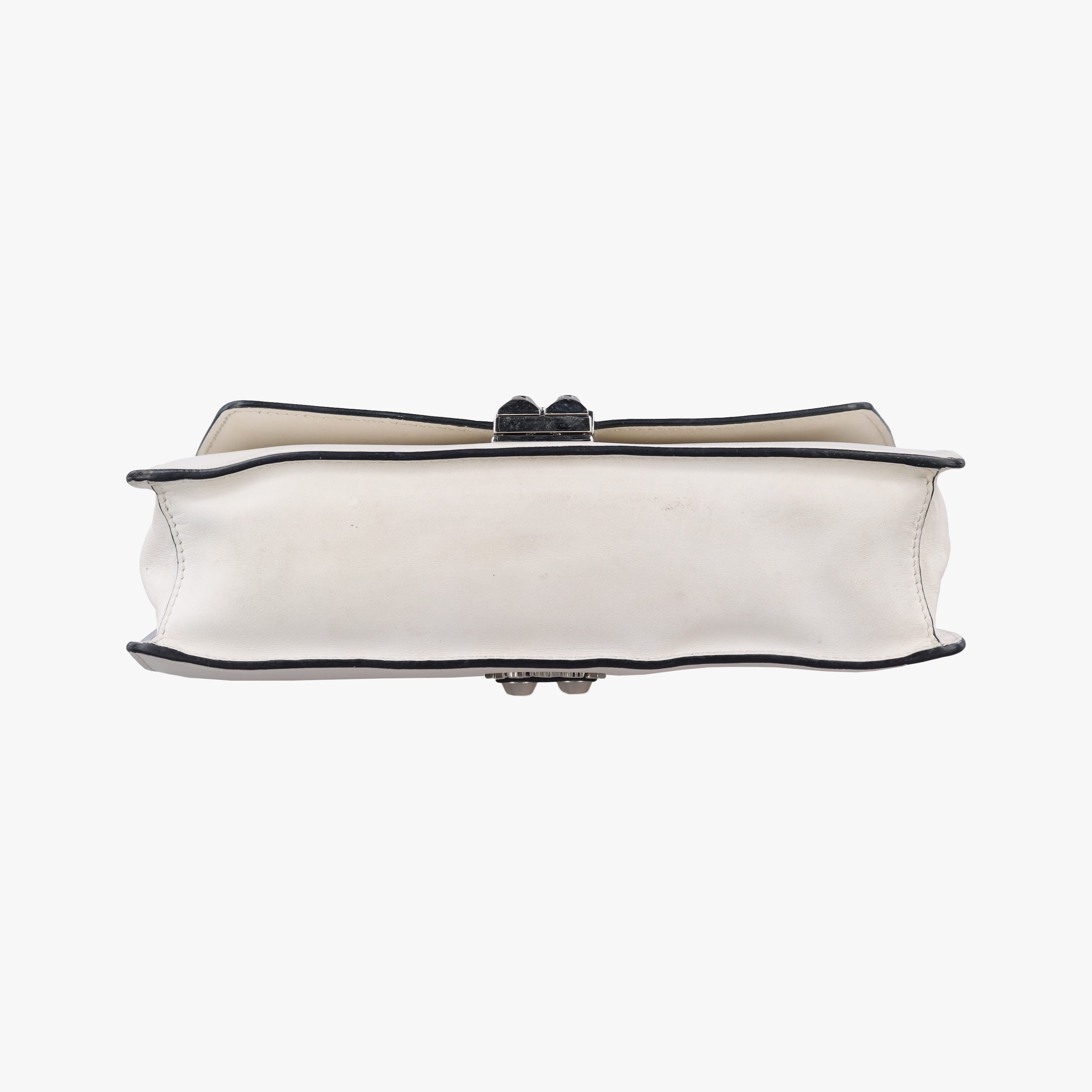 Pre-owned Prada Electra Studded White leather 1BD120 shoulderbag | stylenewstar