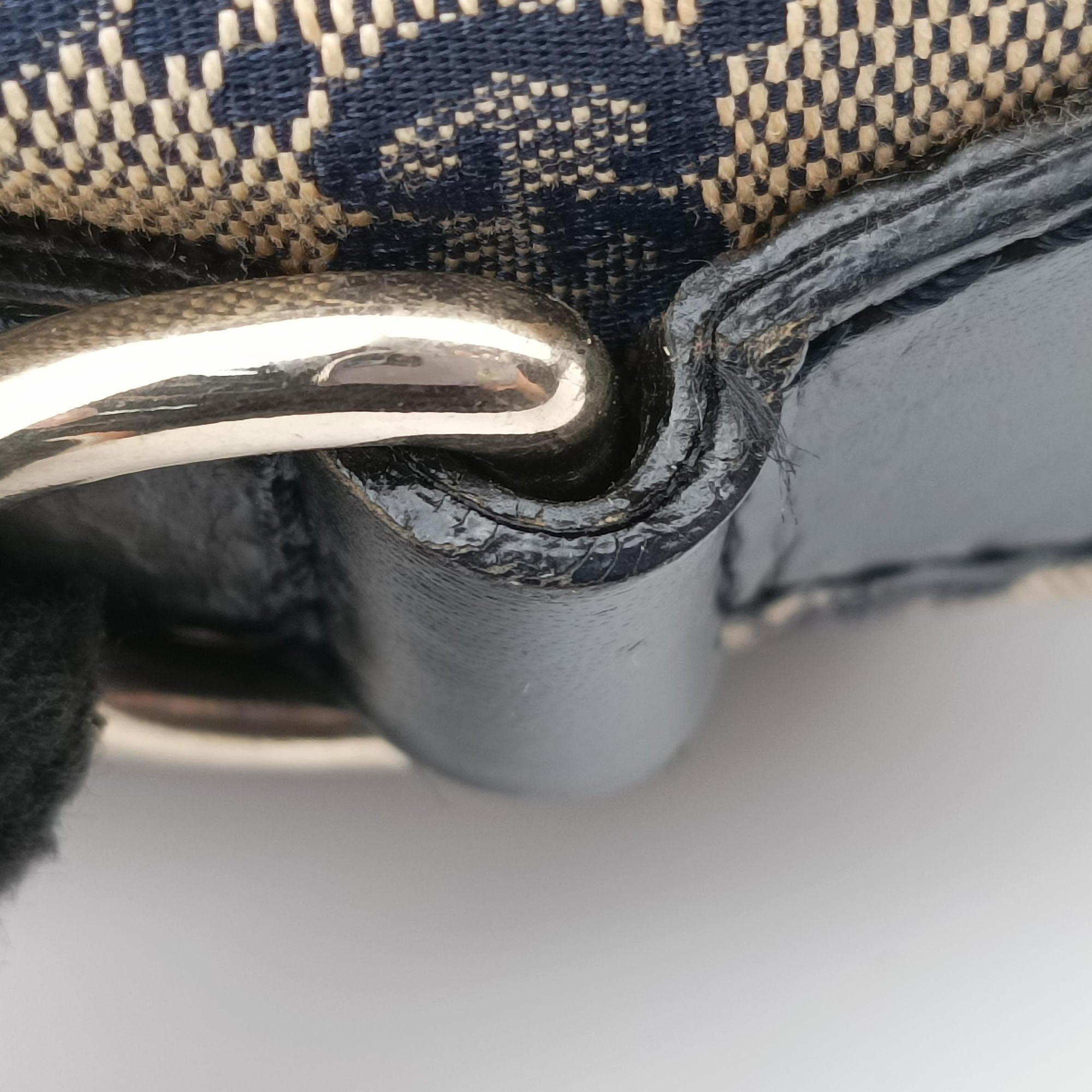 Vintage Gucci Sherry Line navy×red×beige canvas×leather 247205 shoulderbag | stylenewstar
