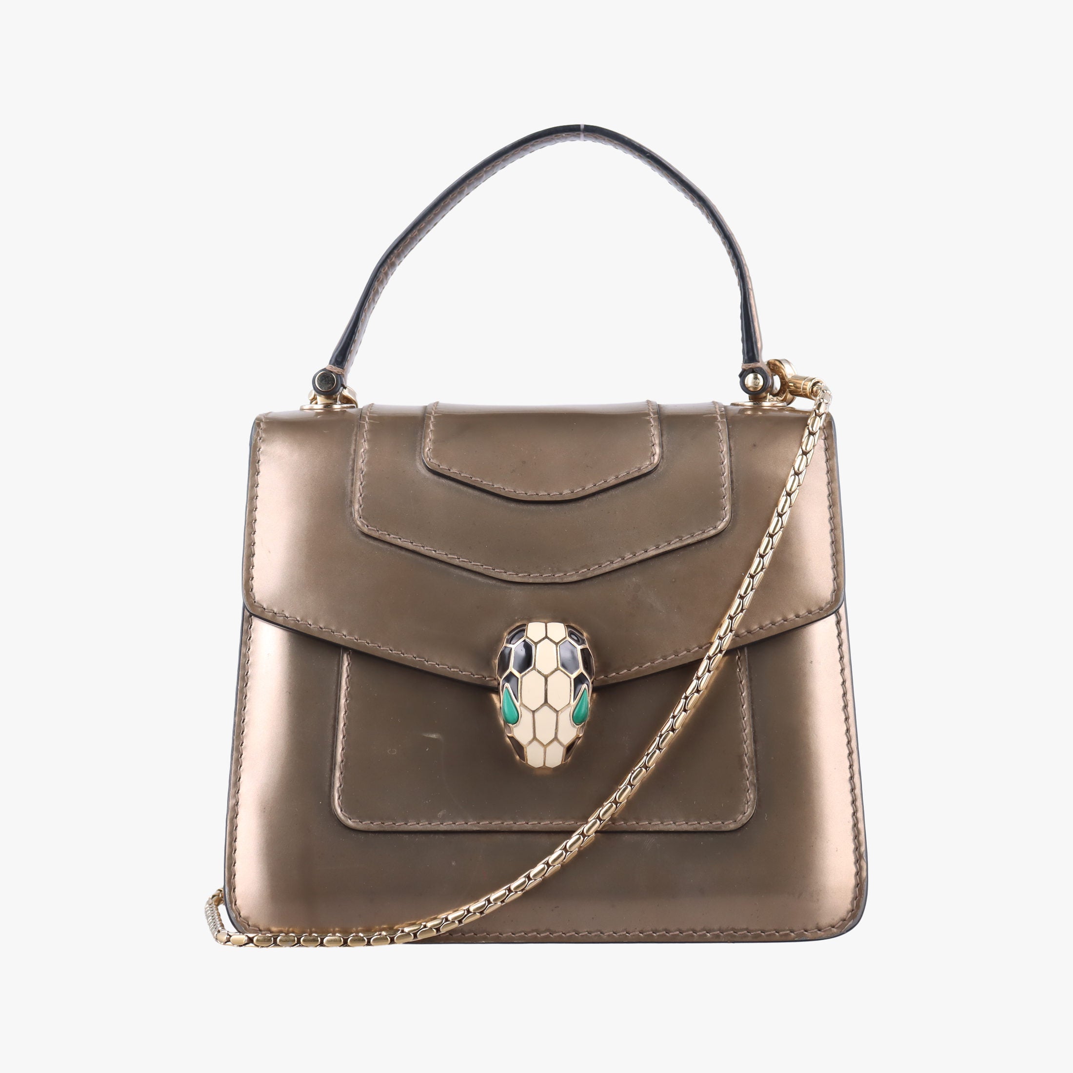 Vintage Bvlgari SERPENTI FOREVER Golden Patent  shoulderbag | stylenewstar