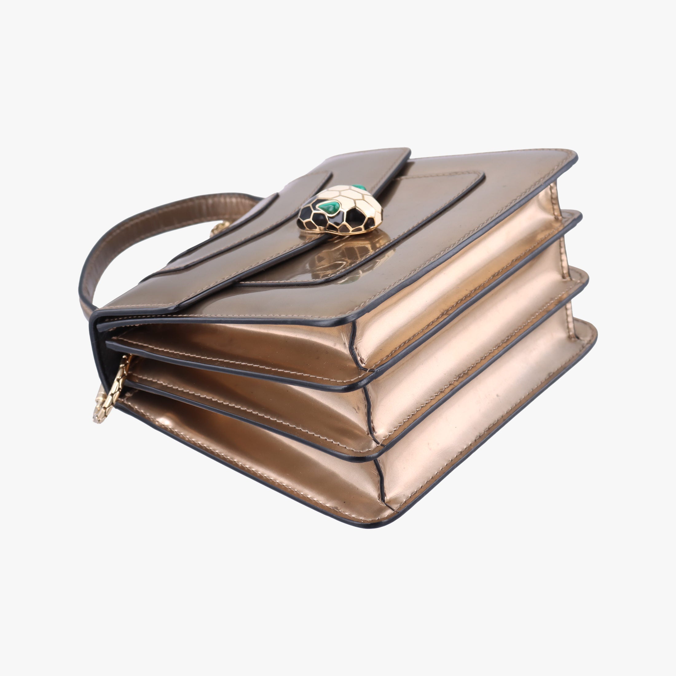 Vintage Bvlgari SERPENTI FOREVER Golden Patent  shoulderbag | stylenewstar