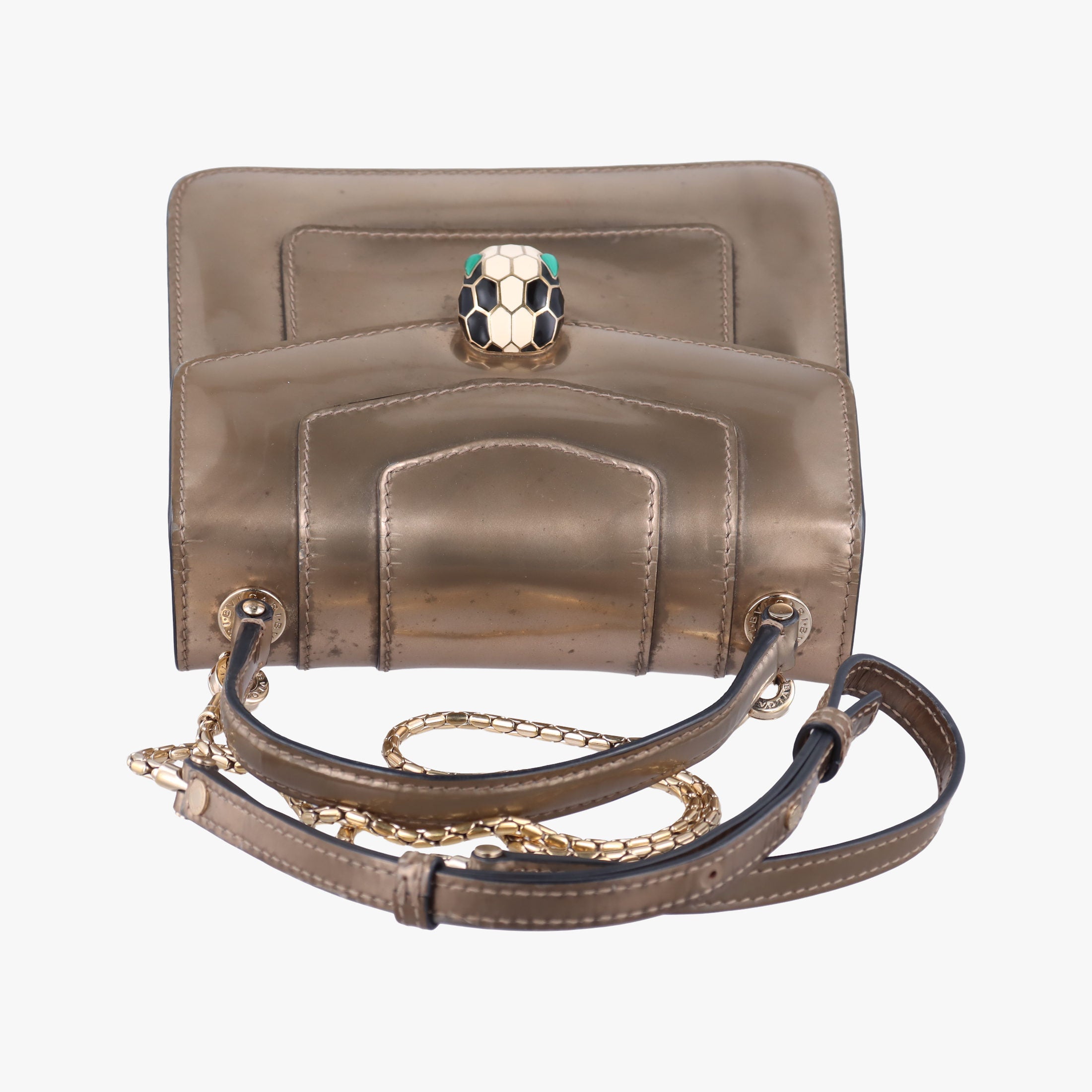 Vintage Bvlgari SERPENTI FOREVER Golden Patent  shoulderbag | stylenewstar
