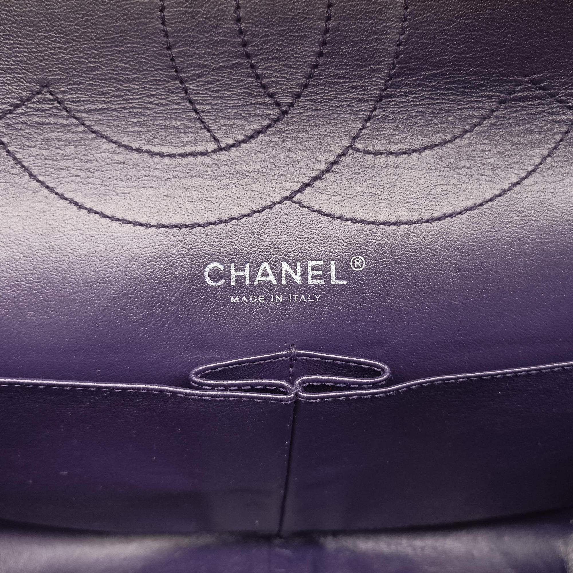 Pre-owned Chanel 2.55 double flap Matelasse Purple Patent A37590 shoulderbag | stylenewstar