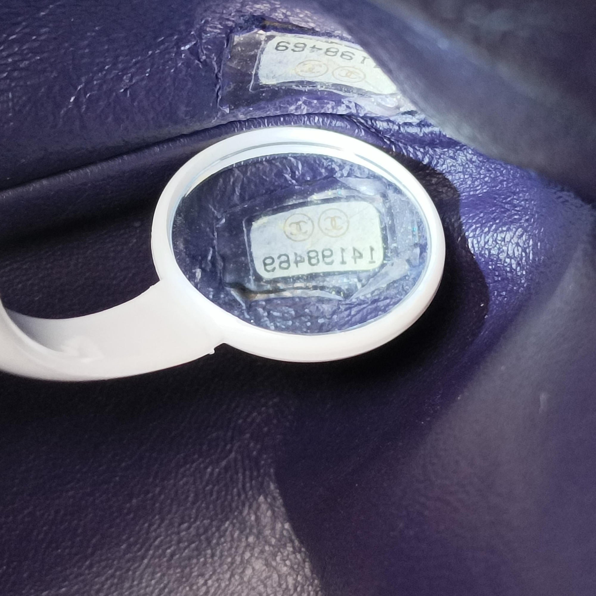 Pre-owned Chanel 2.55 double flap Matelasse Purple Patent A37590 shoulderbag | stylenewstar
