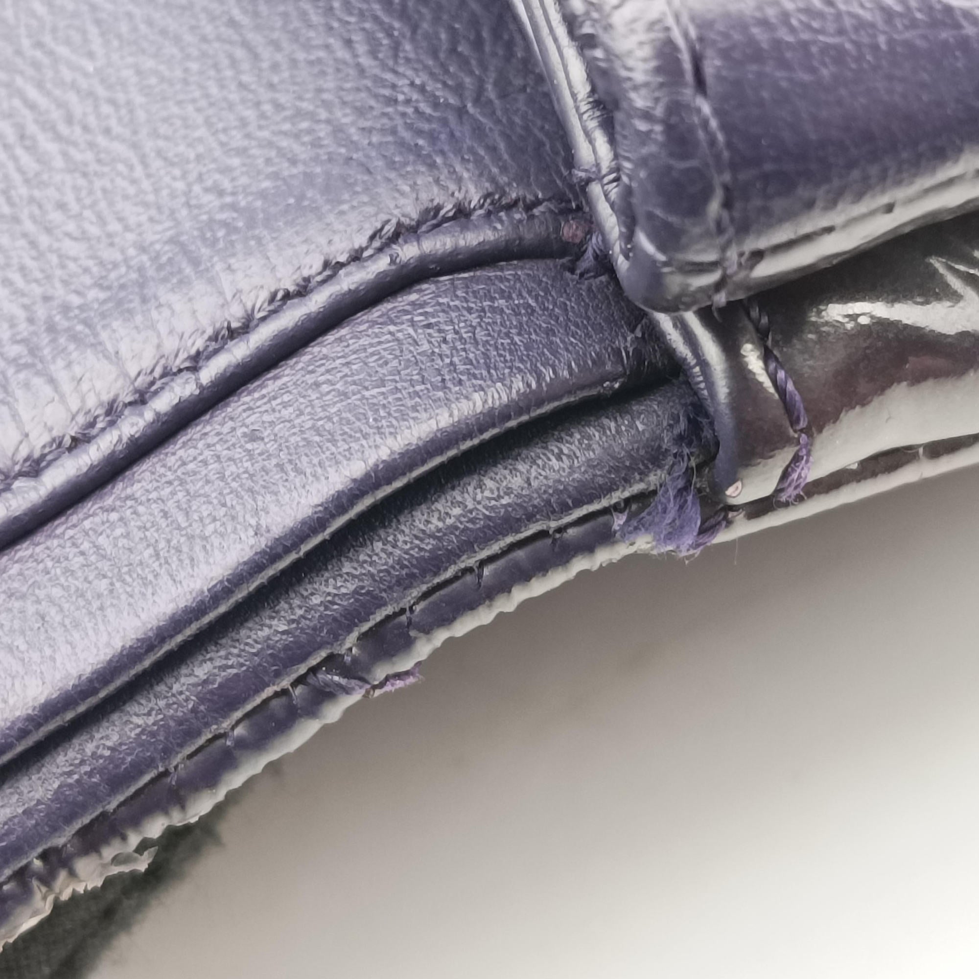 Pre-owned Chanel 2.55 double flap Matelasse Purple Patent A37590 shoulderbag | stylenewstar
