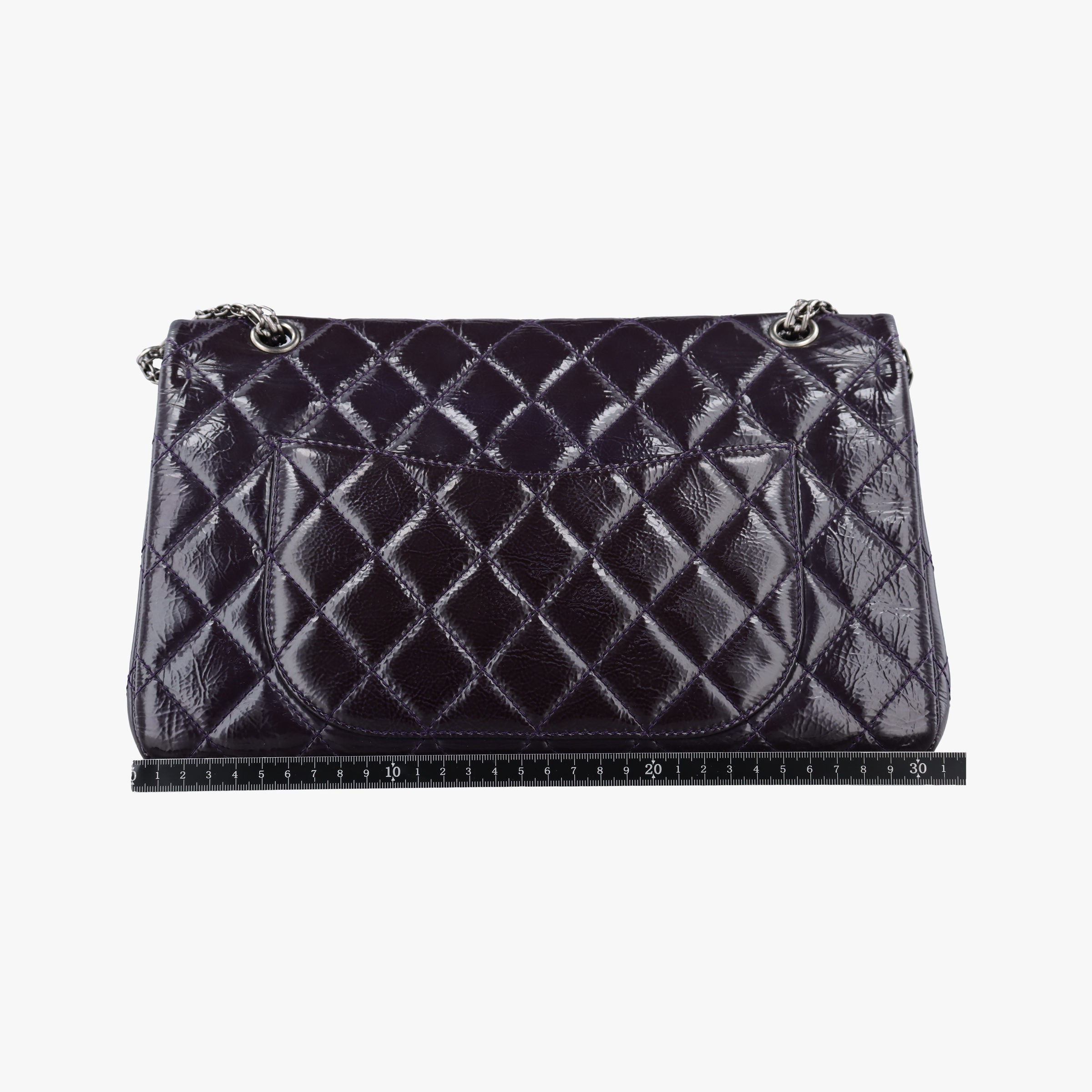 Pre-owned Chanel 2.55 double flap Matelasse Purple Patent A37590 shoulderbag | stylenewstar