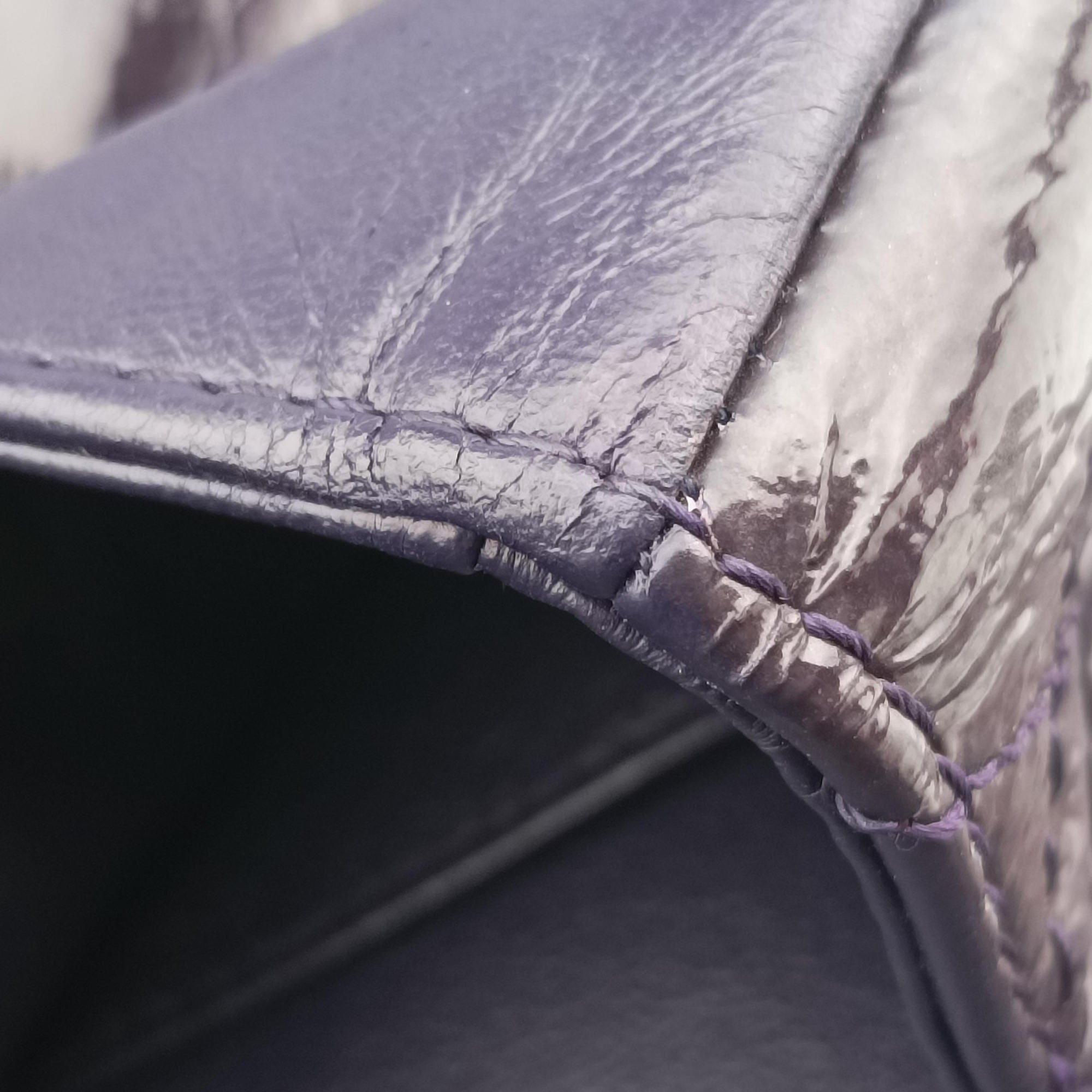 Pre-owned Chanel 2.55 double flap Matelasse Purple Patent A37590 shoulderbag | stylenewstar