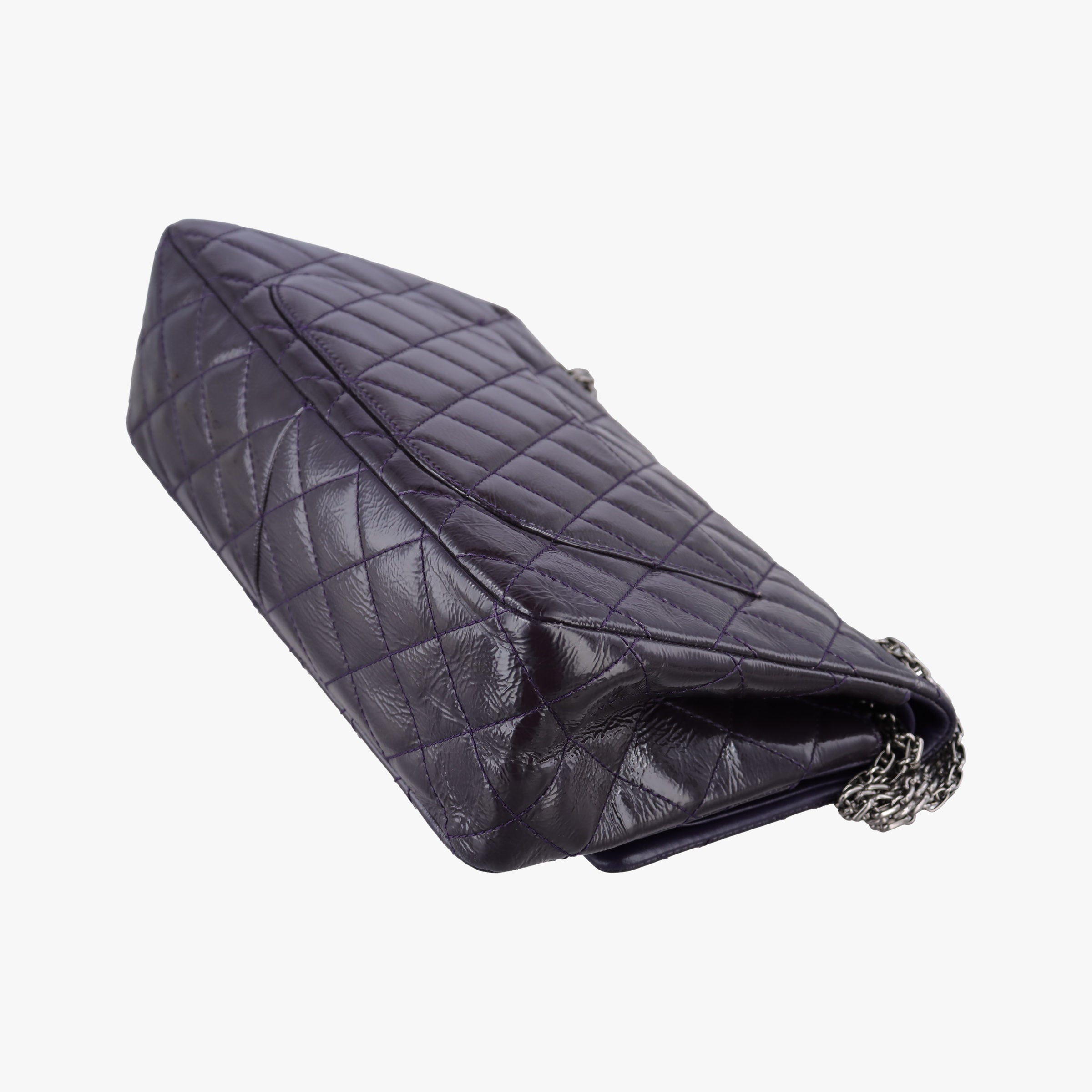 Pre-owned Chanel 2.55 double flap Matelasse Purple Patent A37590 shoulderbag | stylenewstar