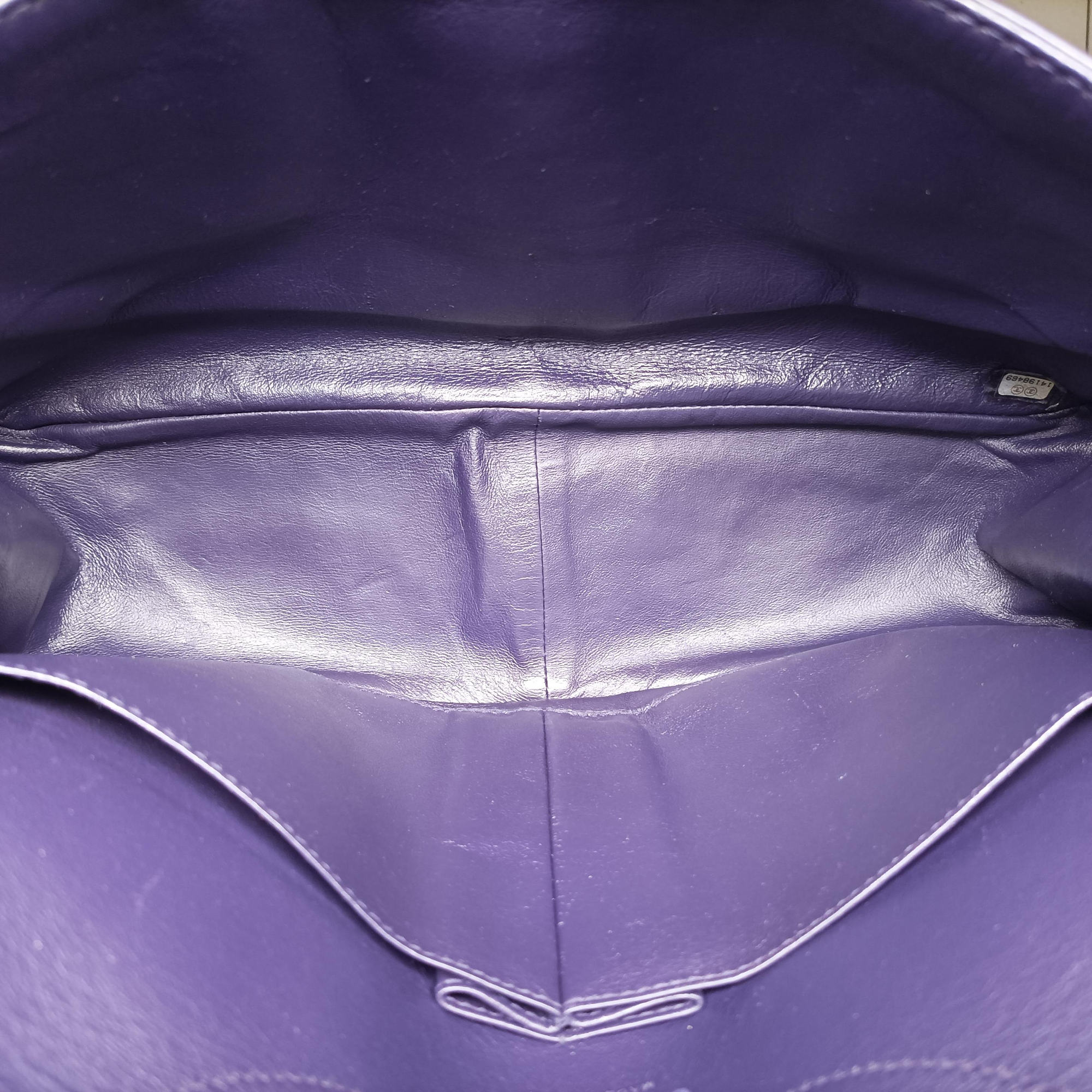 Pre-owned Chanel 2.55 double flap Matelasse Purple Patent A37590 shoulderbag | stylenewstar