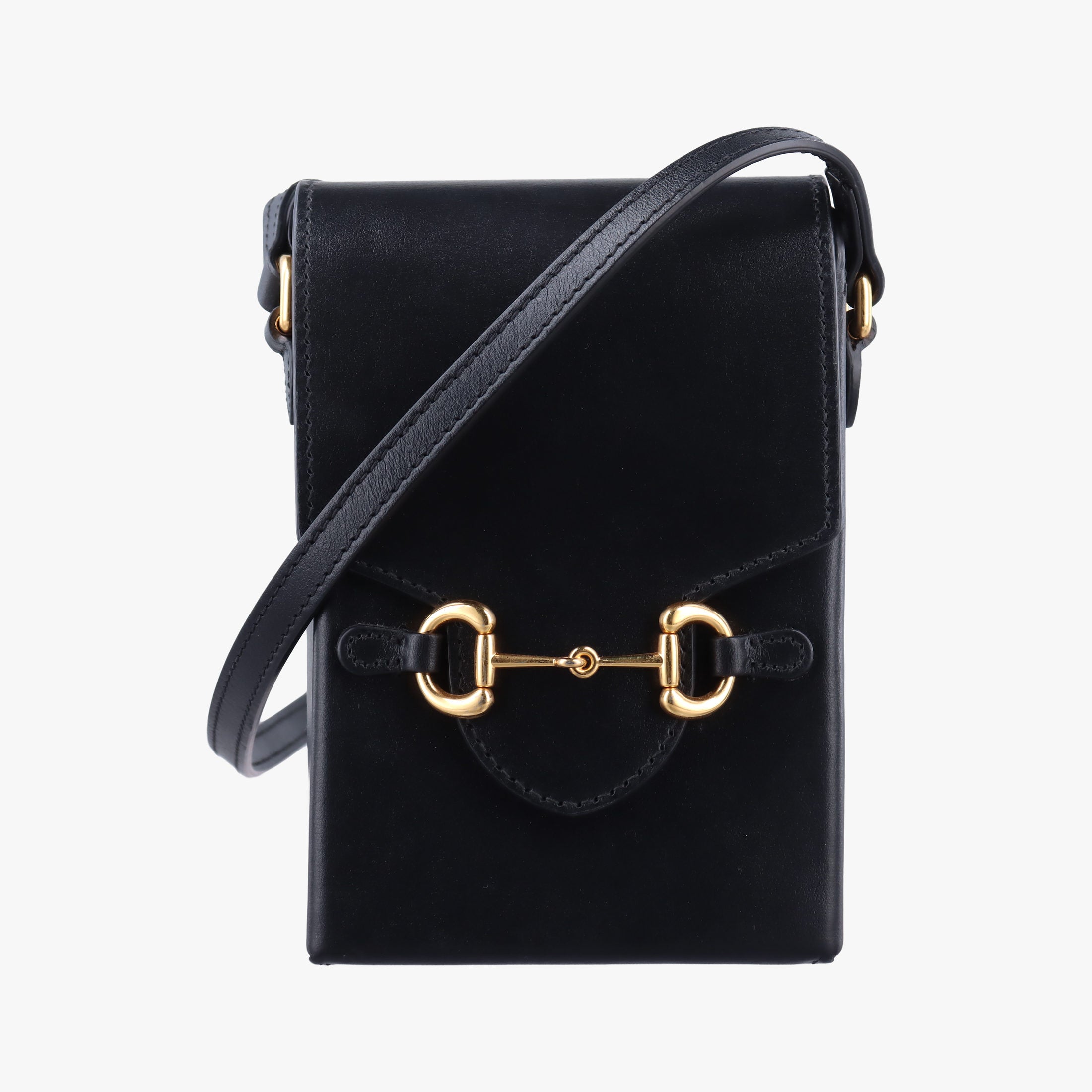 Secondhand Gucci HORSEBIT 1955 Black Leather 625615 shoulderbag | stylenewstar