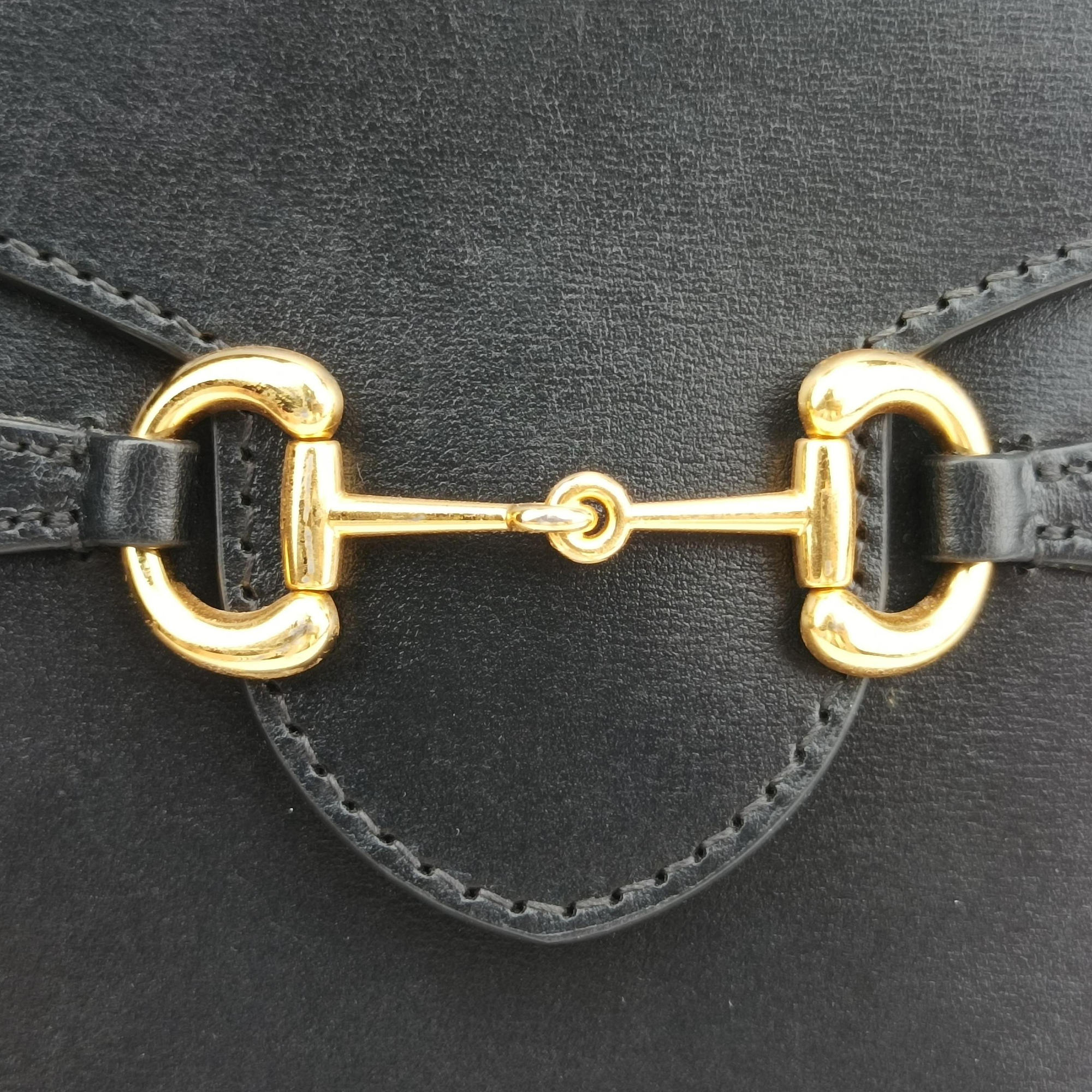Secondhand Gucci HORSEBIT 1955 Black Leather 625615 shoulderbag | stylenewstar