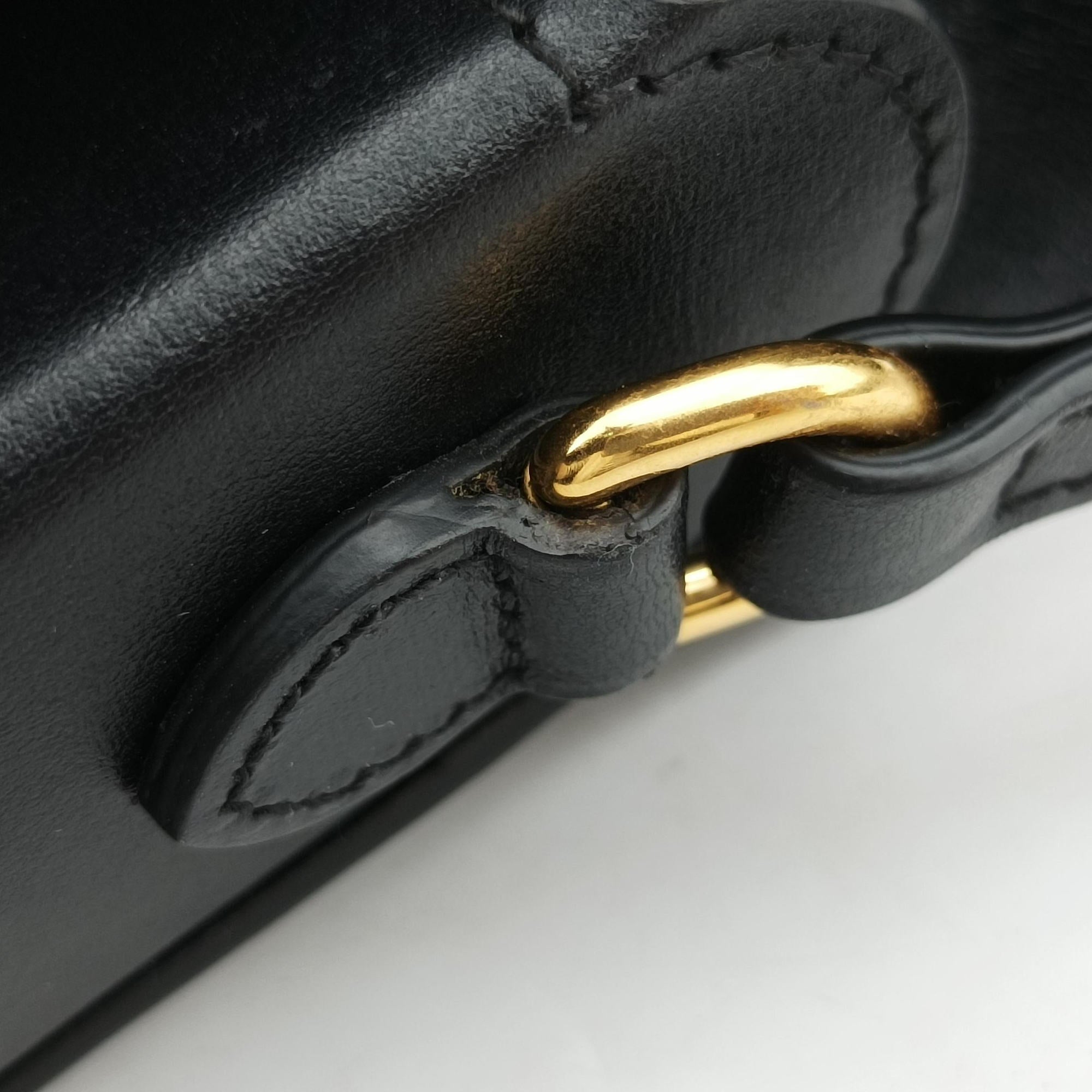 Secondhand Gucci HORSEBIT 1955 Black Leather 625615 shoulderbag | stylenewstar