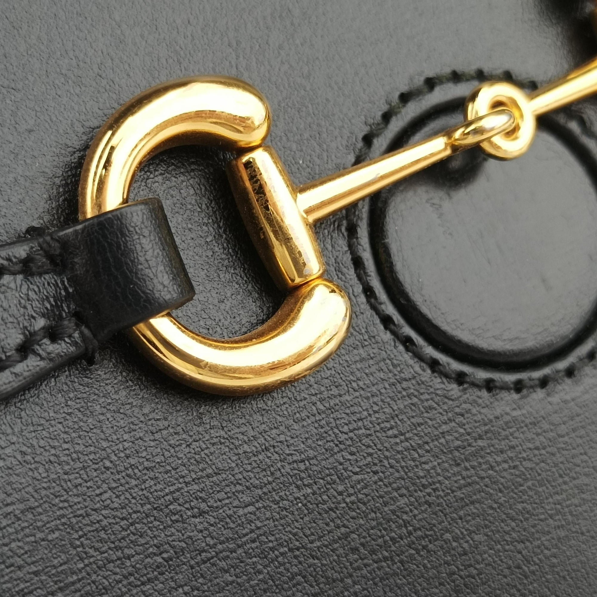 Secondhand Gucci HORSEBIT 1955 Black Leather 625615 shoulderbag | stylenewstar