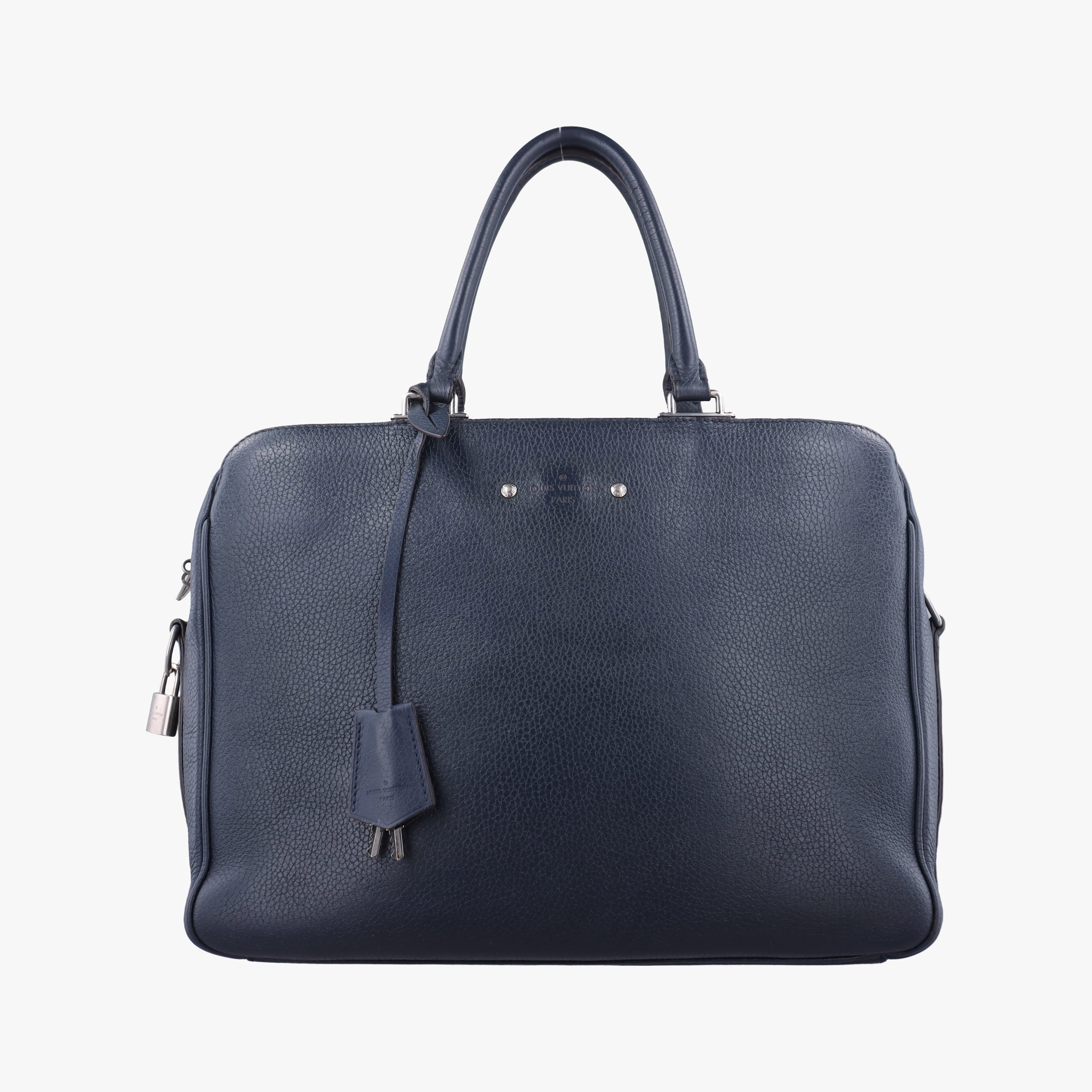 Pre-owned Louis Vuitton Armand Briefcase MM NAVY Taurillon leather M54380 handbag | stylenewstar