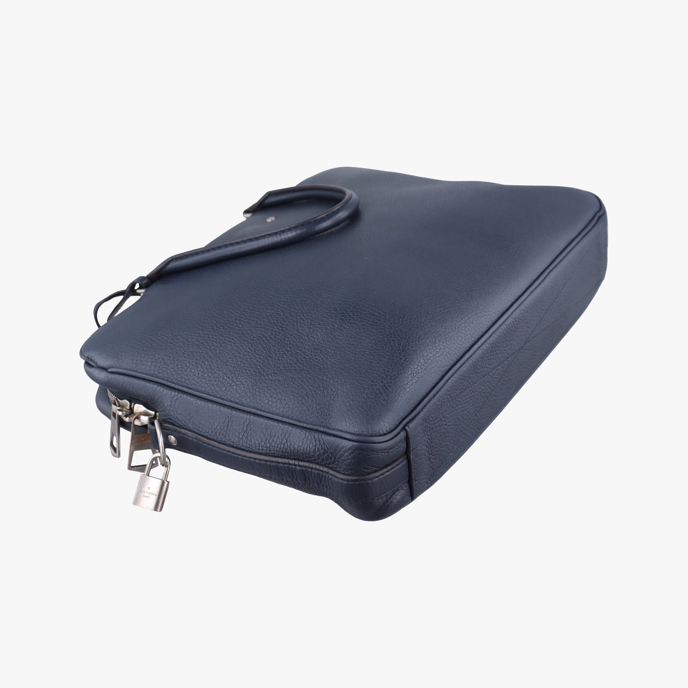 Pre-owned Louis Vuitton Armand Briefcase MM NAVY Taurillon leather M54380 handbag | stylenewstar