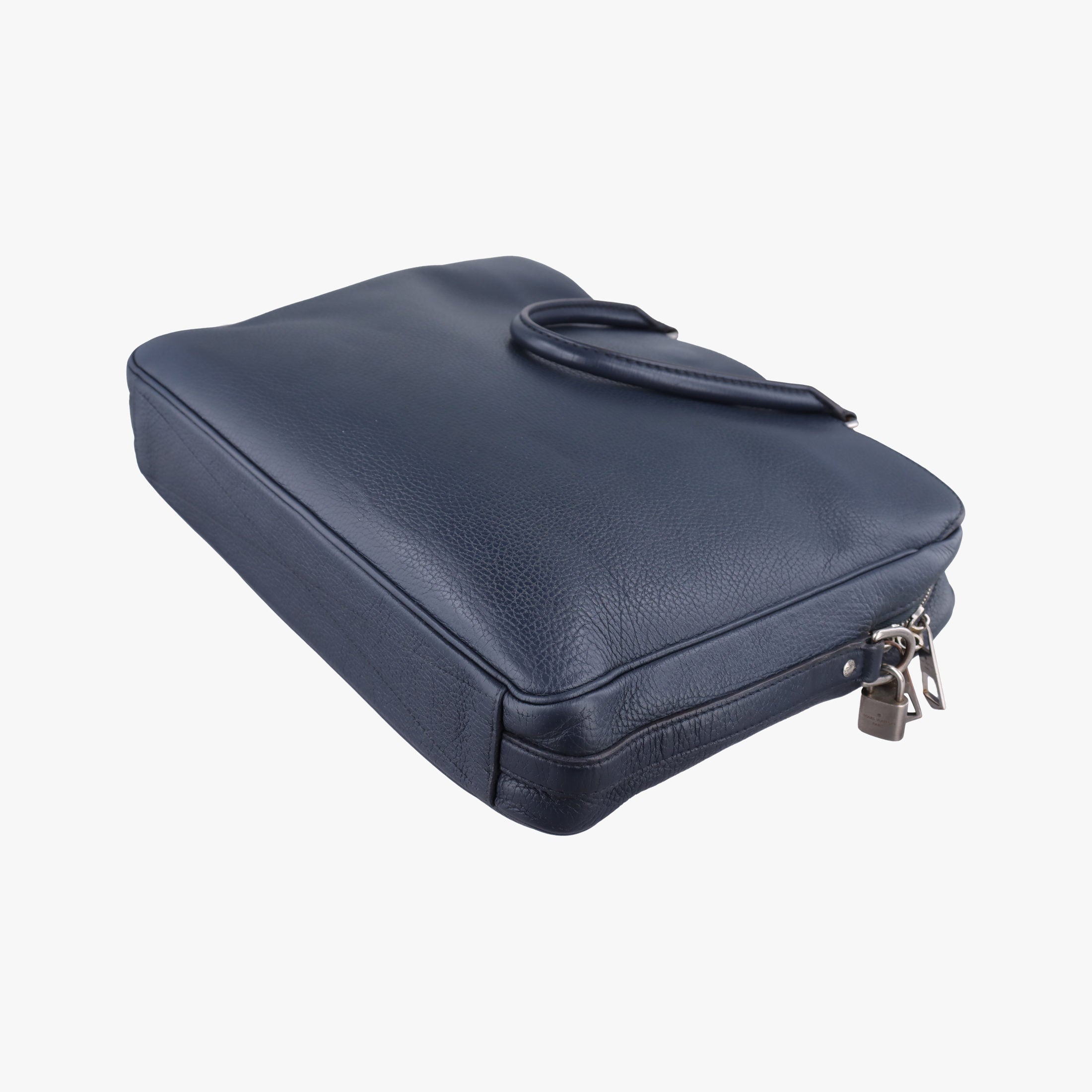 Pre-owned Louis Vuitton Armand Briefcase MM NAVY Taurillon leather M54380 handbag | stylenewstar