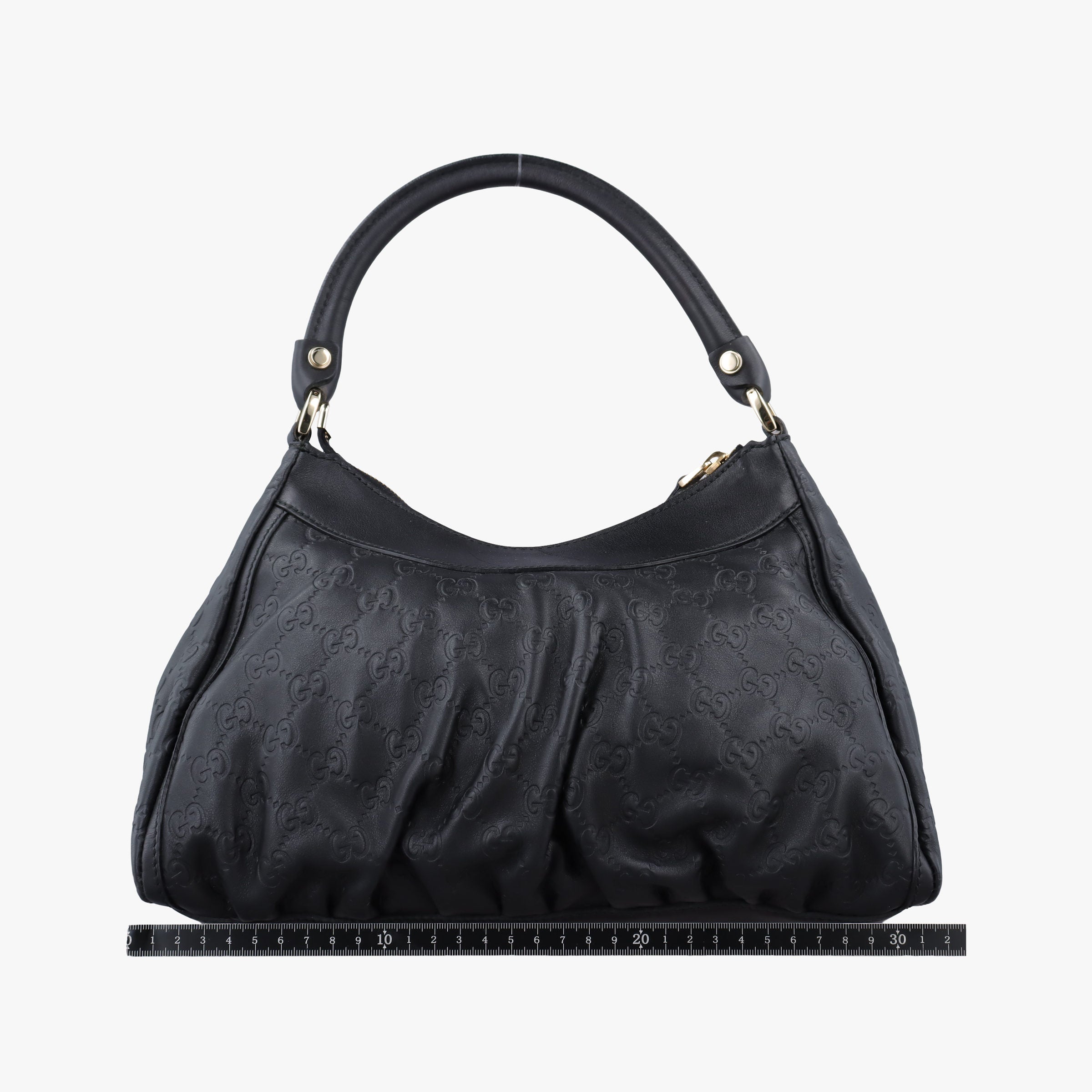 Pre-owned Gucci Abbey D-ring Hobo Black Leather 190525 shoulderbag | stylenewstar