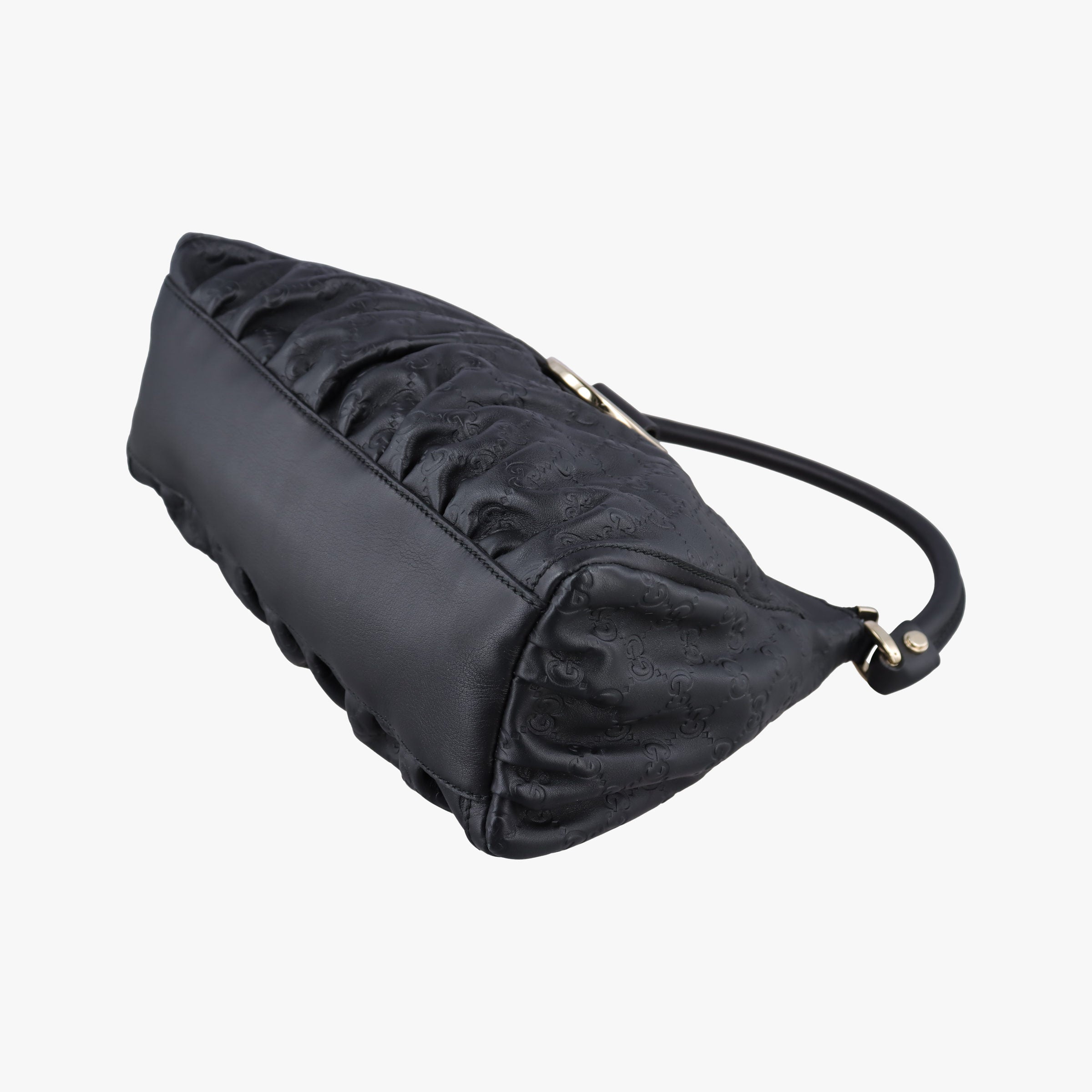 Pre-owned Gucci Abbey D-ring Hobo Black Leather 190525 shoulderbag | stylenewstar