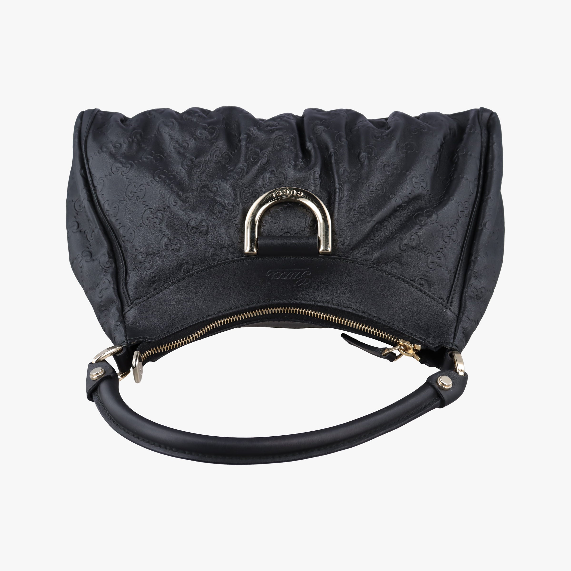 Pre-owned Gucci Abbey D-ring Hobo Black Leather 190525 shoulderbag | stylenewstar