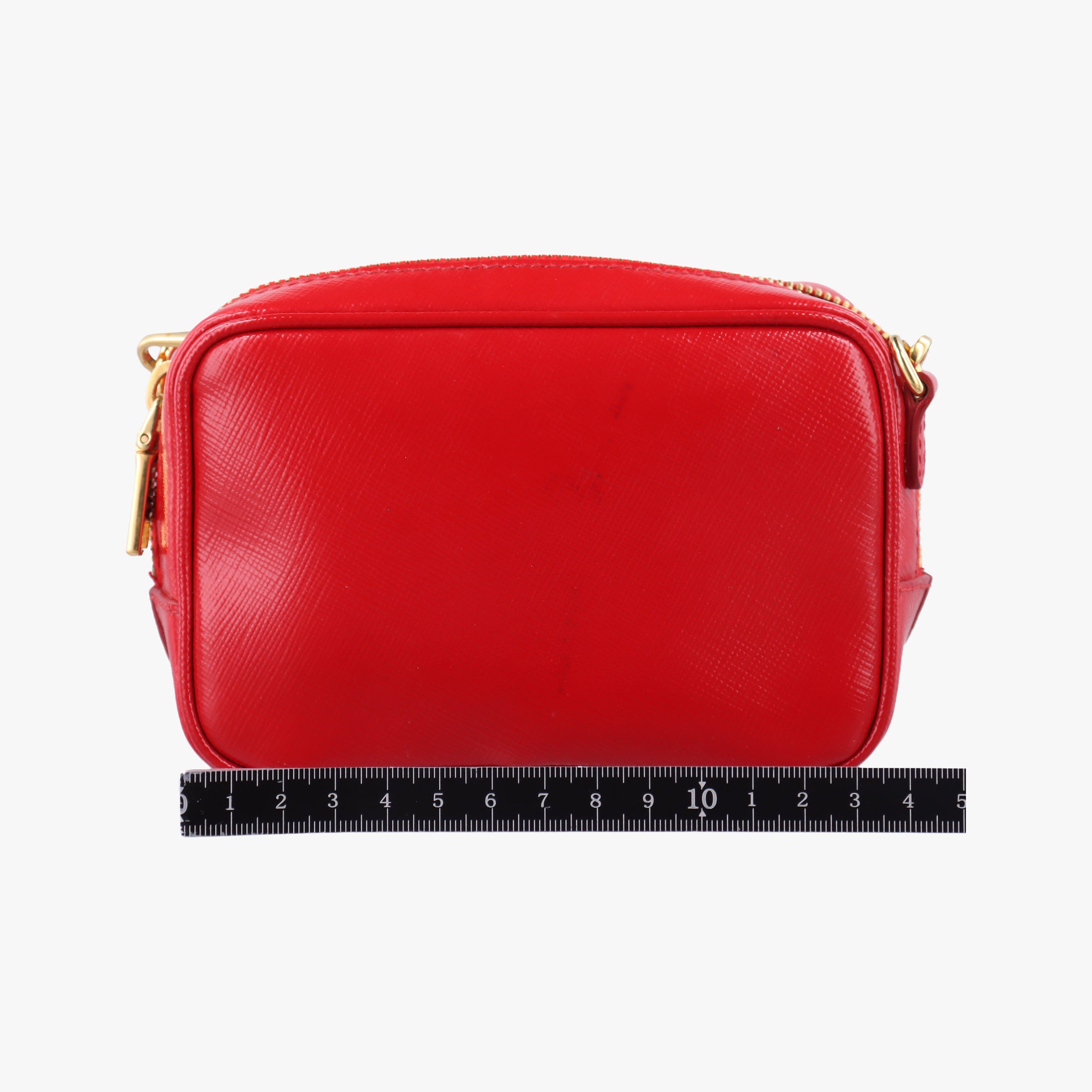 Pre-owned Prada VITELLO PHENIX Messenger Camera Red patent 1N1674 shoulderbag | stylenewstar
