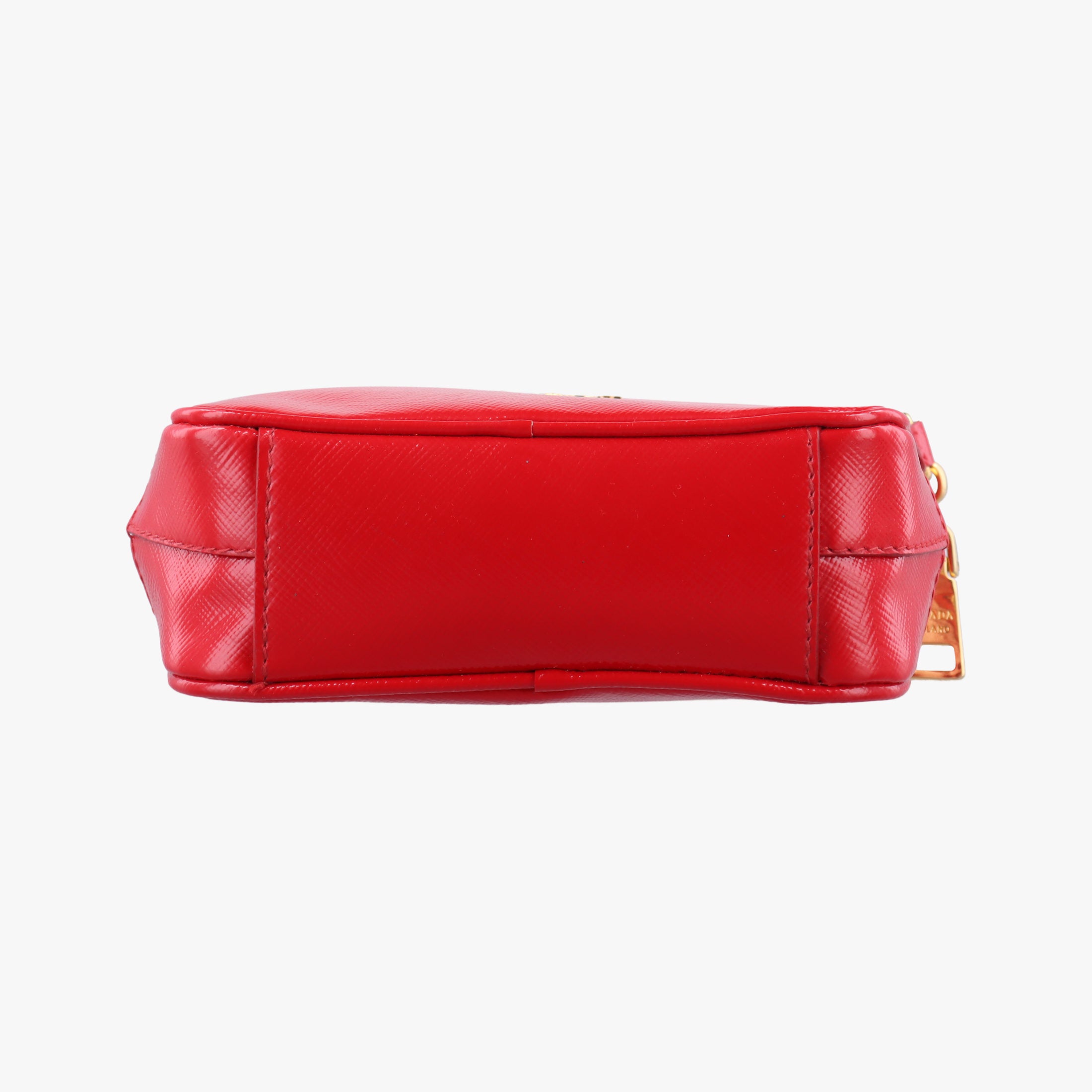Pre-owned Prada VITELLO PHENIX Messenger Camera Red patent 1N1674 shoulderbag | stylenewstar