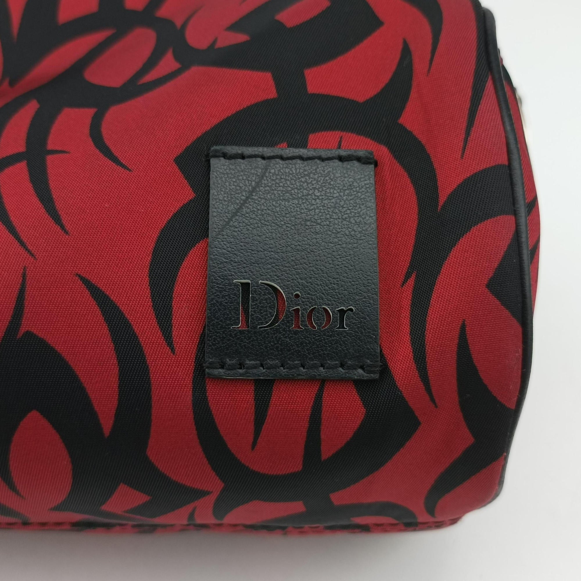Vintage Christian Dior Roller Red×black nylon  shoulderbag | stylenewstar