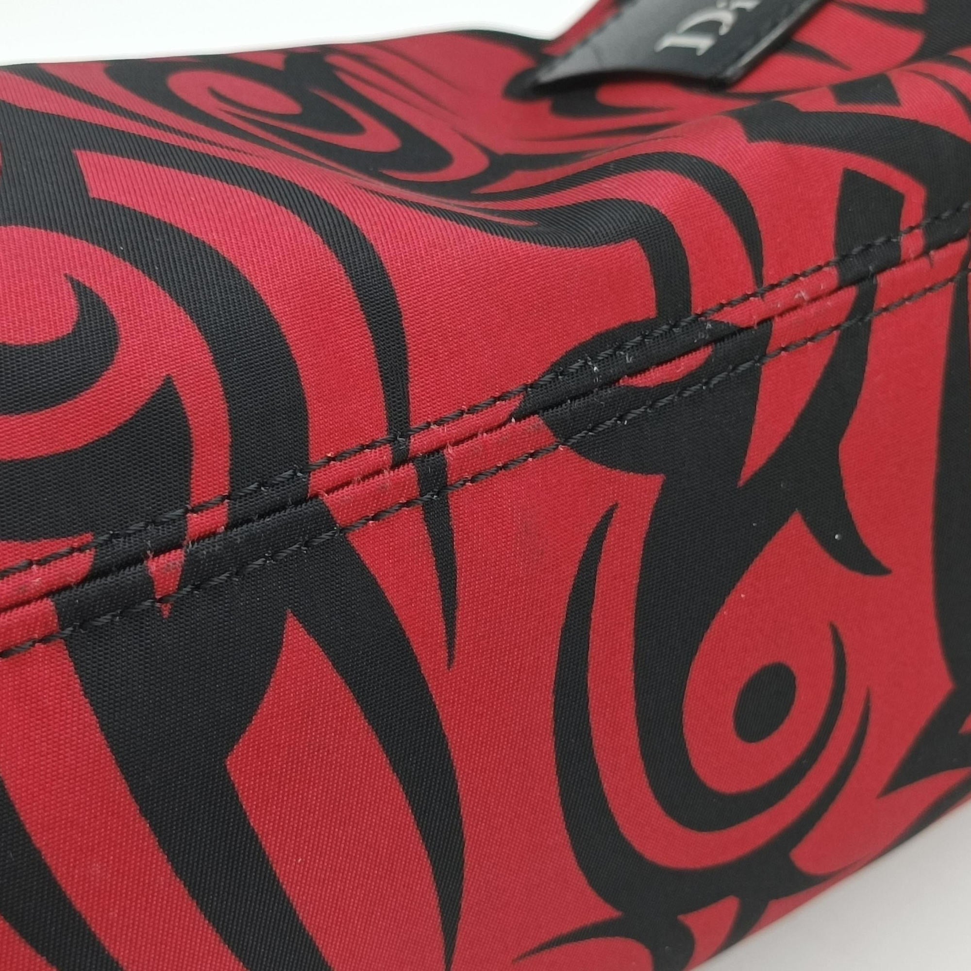 Vintage Christian Dior Roller Red×black nylon  shoulderbag | stylenewstar
