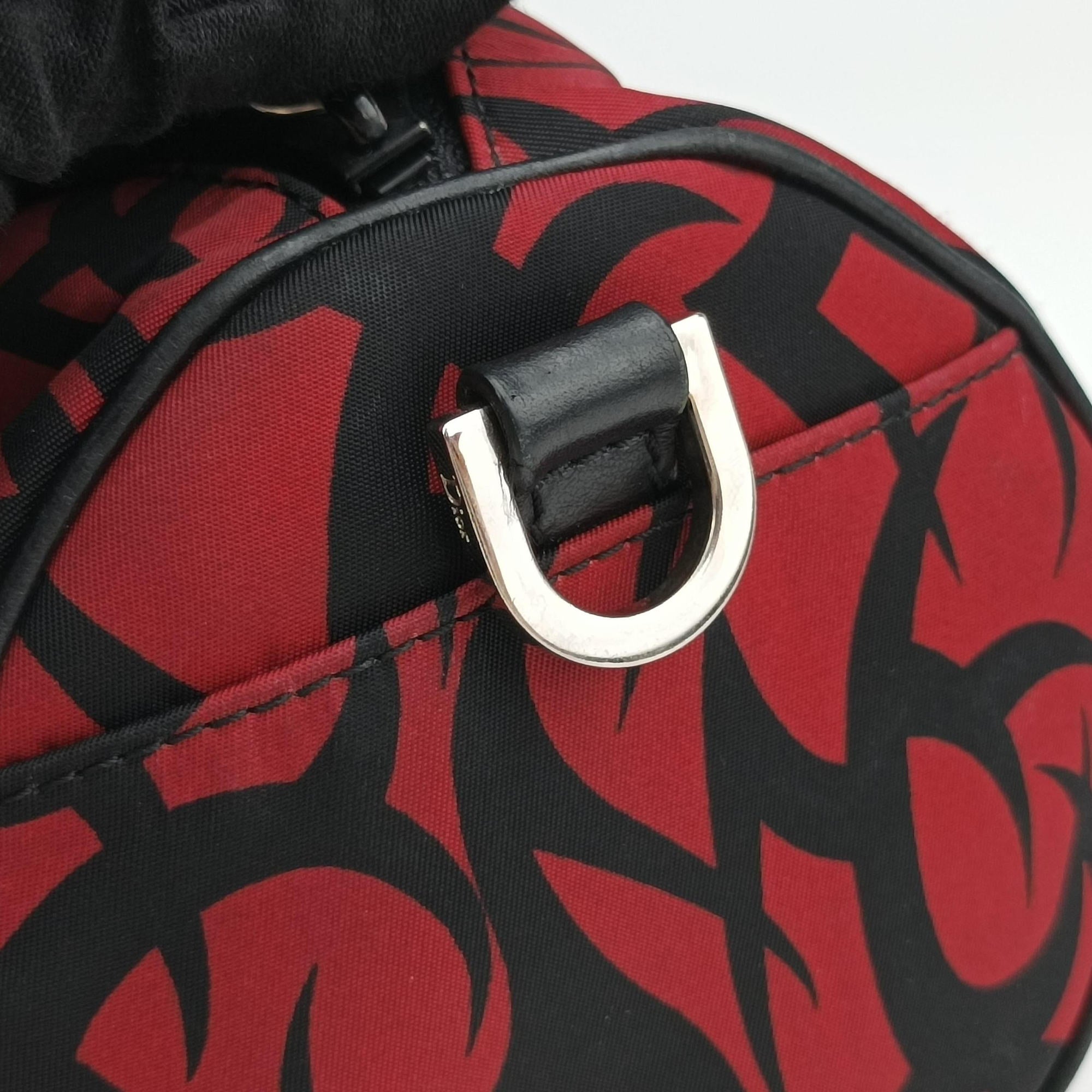 Vintage Christian Dior Roller Red×black nylon  shoulderbag | stylenewstar