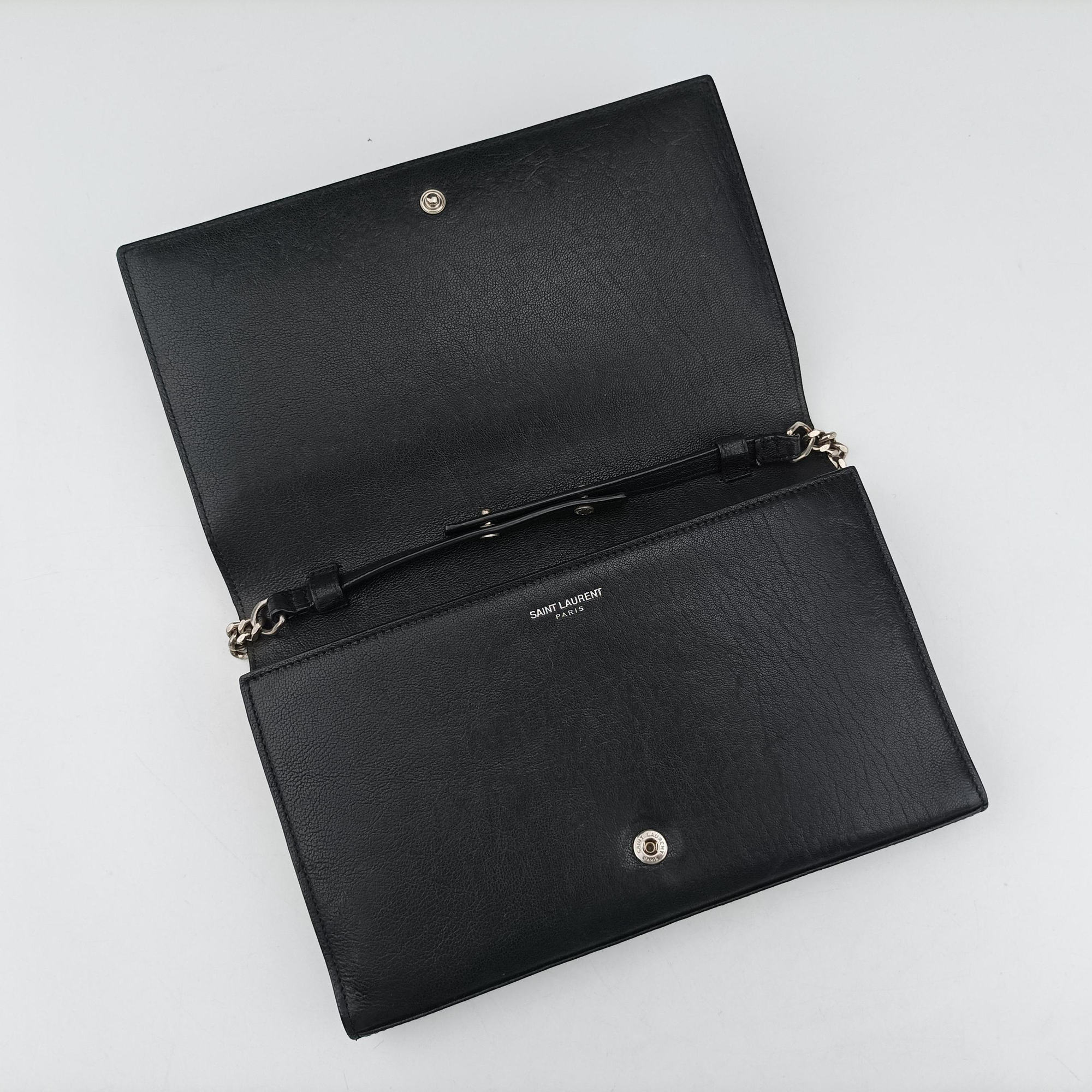 Pre-owned Yves Saint Laurent KATE Star Black Leather  shoulderbag | stylenewstar