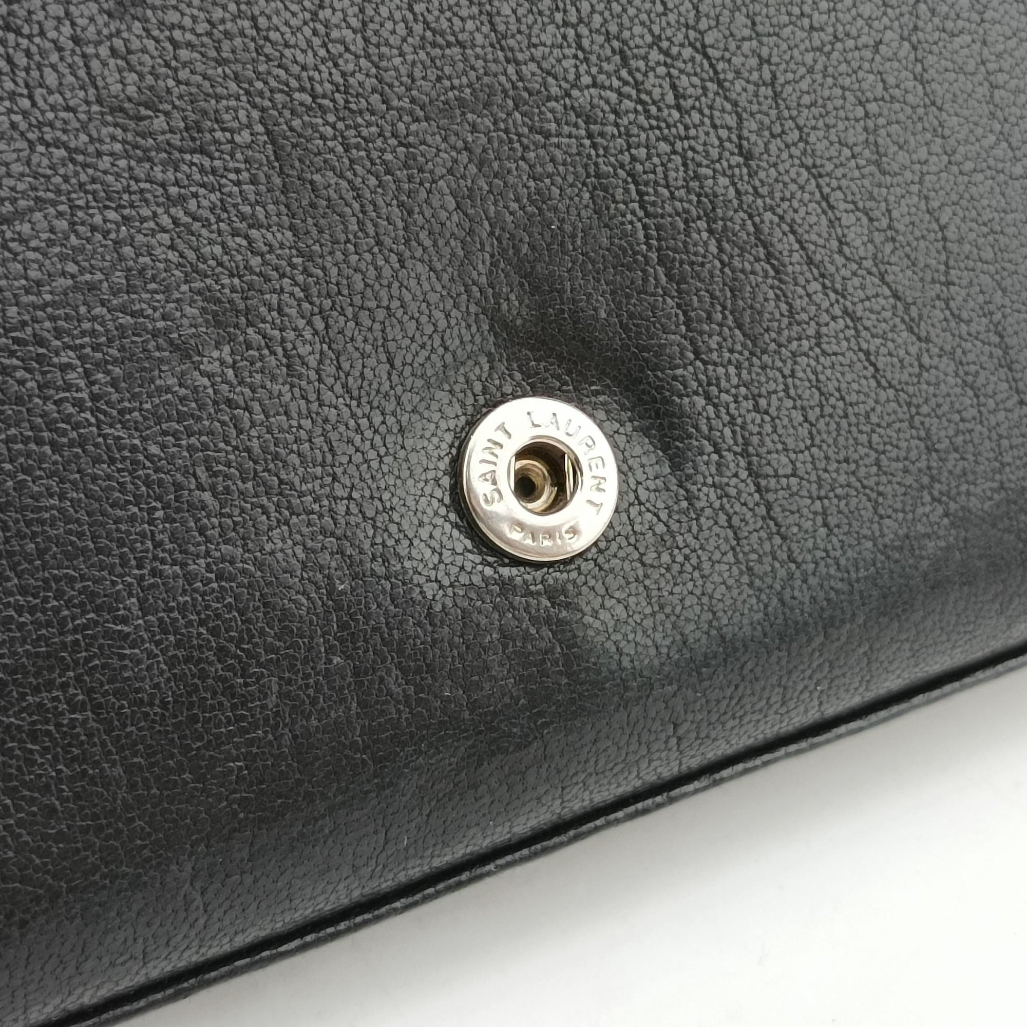 Pre-owned Yves Saint Laurent KATE Star Black Leather  shoulderbag | stylenewstar