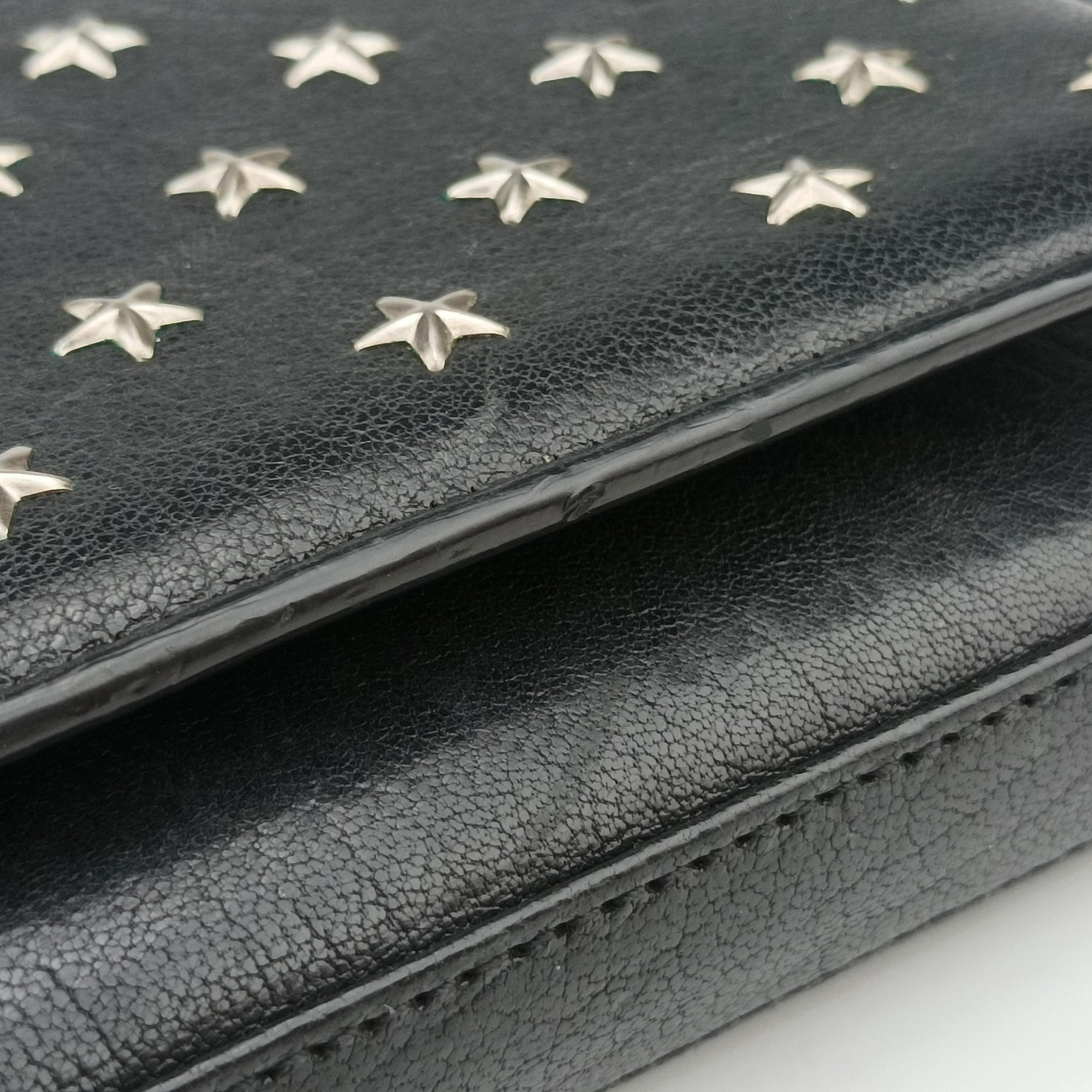 Pre-owned Yves Saint Laurent KATE Star Black Leather  shoulderbag | stylenewstar