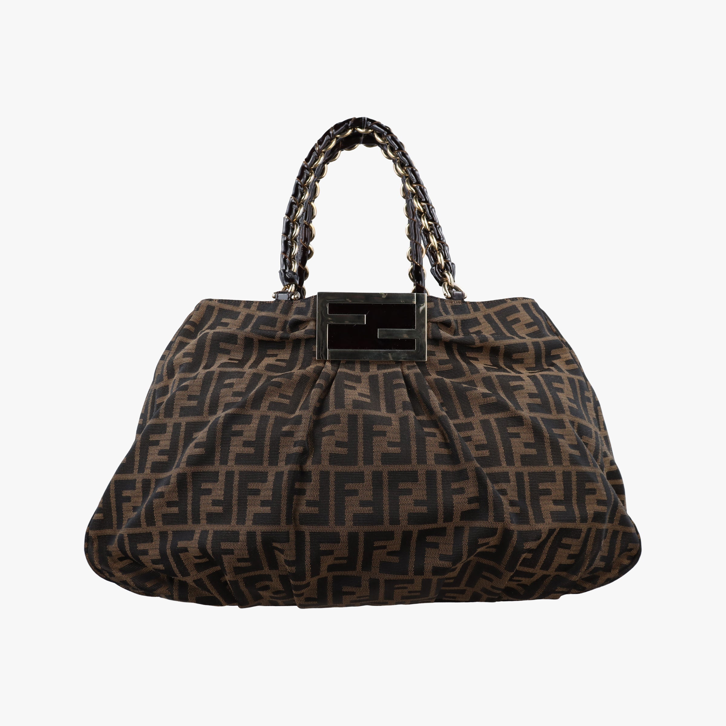 Pre-owned Fendi Mia Brown canvas 8BR616 shoulderbag | stylenewstar