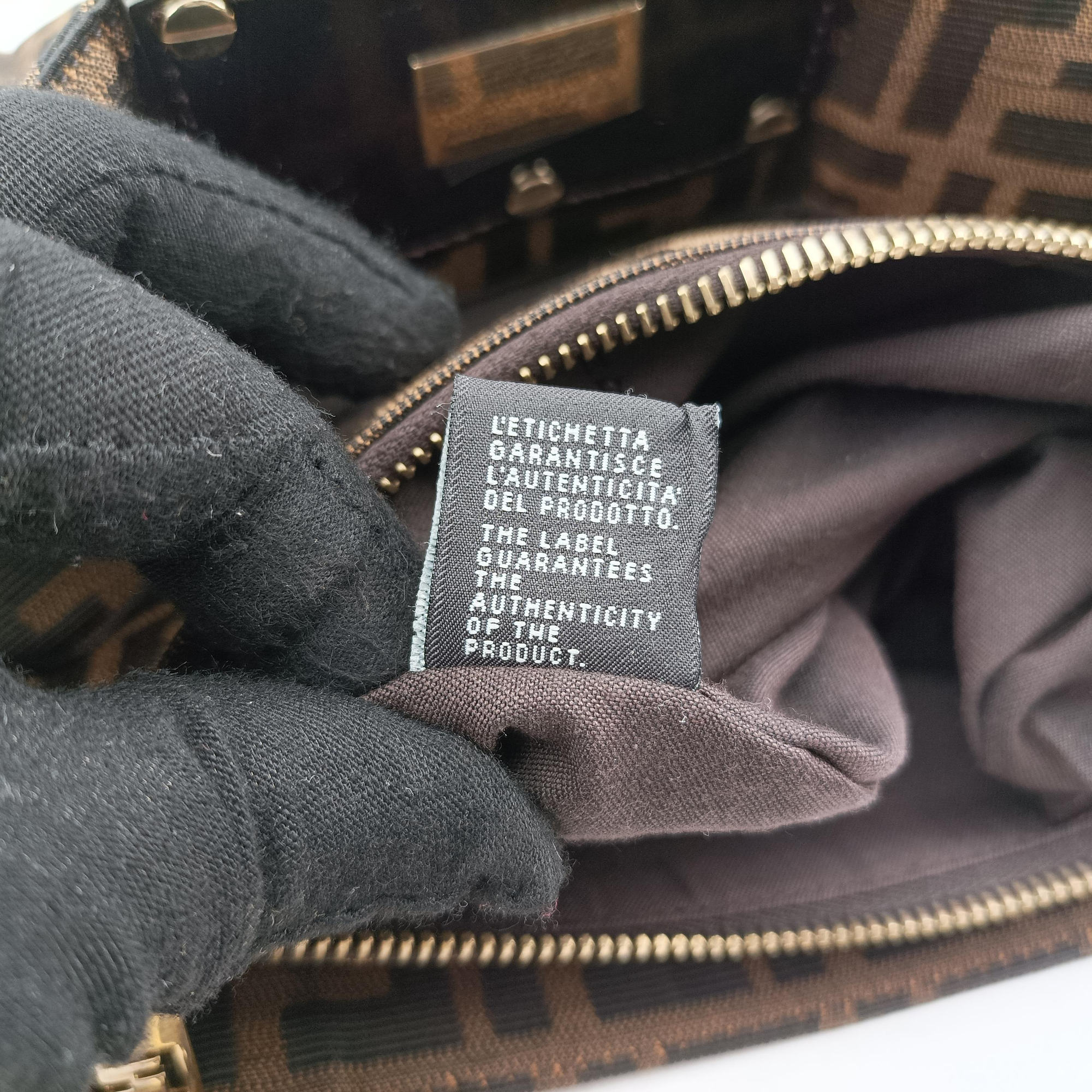 Pre-owned Fendi Mia Brown canvas 8BR616 shoulderbag | stylenewstar