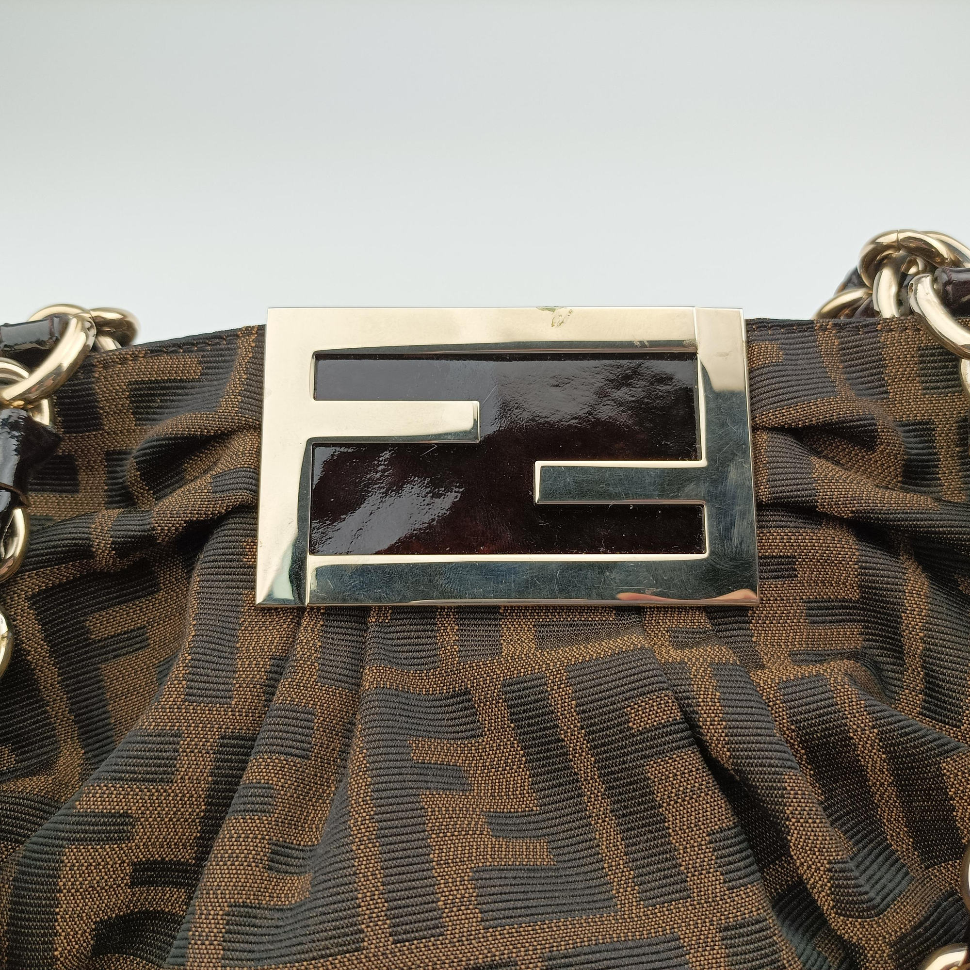 Pre-owned Fendi Mia Brown canvas 8BR616 shoulderbag | stylenewstar