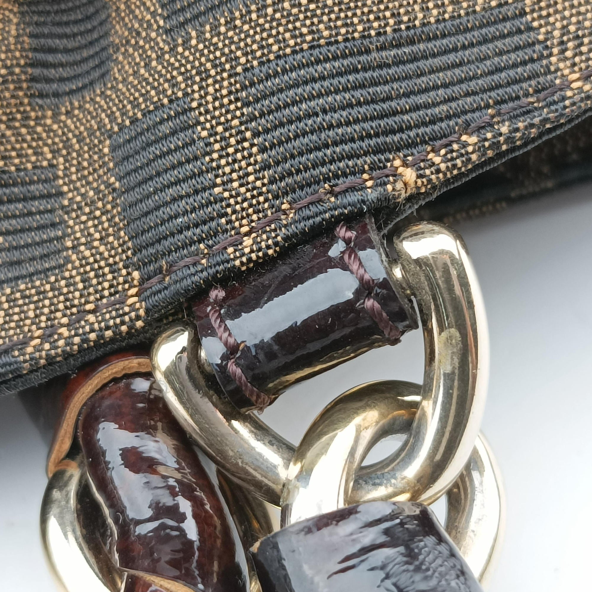 Pre-owned Fendi Mia Brown canvas 8BR616 shoulderbag | stylenewstar