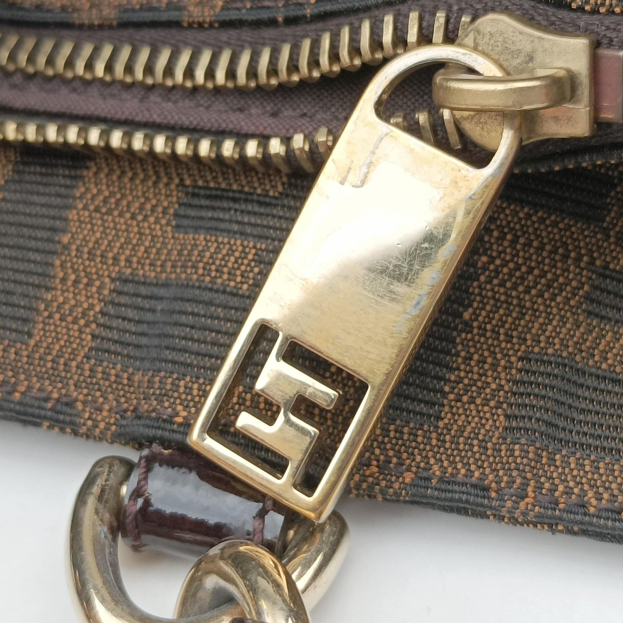 Pre-owned Fendi Mia Brown canvas 8BR616 shoulderbag | stylenewstar