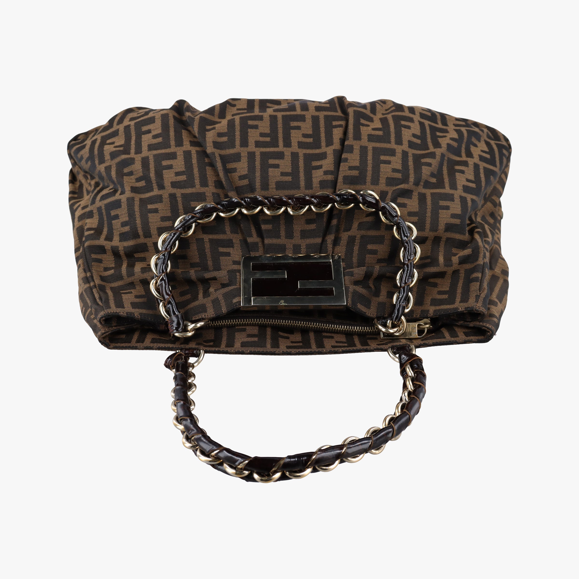 Pre-owned Fendi Mia Brown canvas 8BR616 shoulderbag | stylenewstar