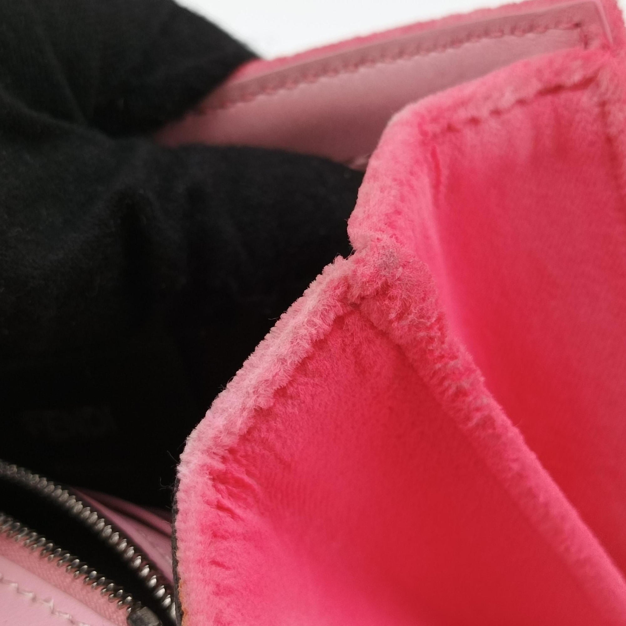 Pre-owned Fendi Kan I F Logo Pink velour 8BS012 shoulderbag | stylenewstar