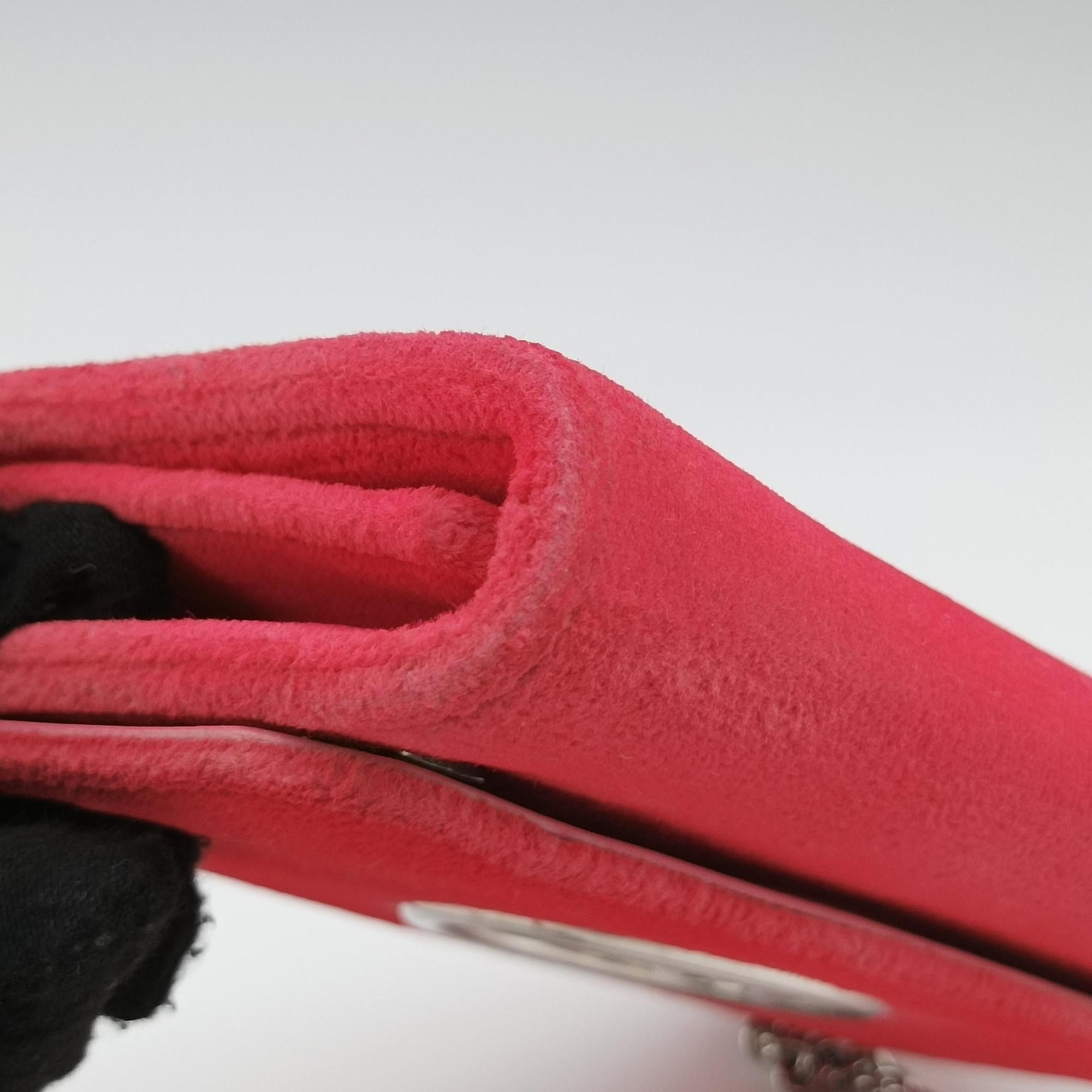 Pre-owned Fendi Kan I F Logo Pink velour 8BS012 shoulderbag | stylenewstar