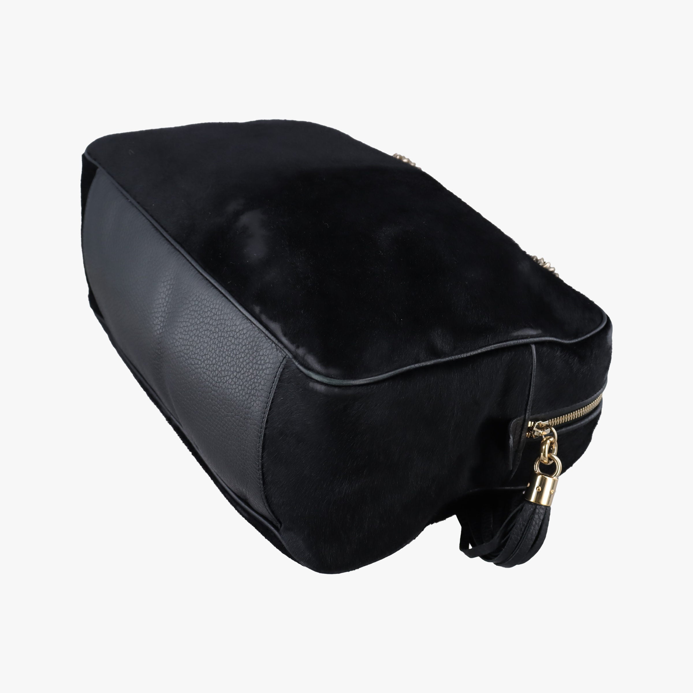 Pre-owned Gucci Soho Black ponyhair 353126 shoulderbag | stylenewstar