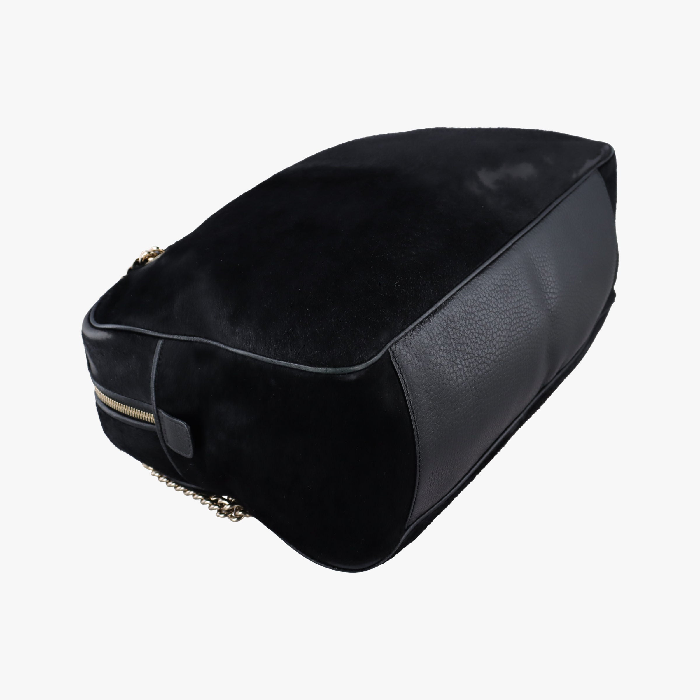 Pre-owned Gucci Soho Black ponyhair 353126 shoulderbag | stylenewstar