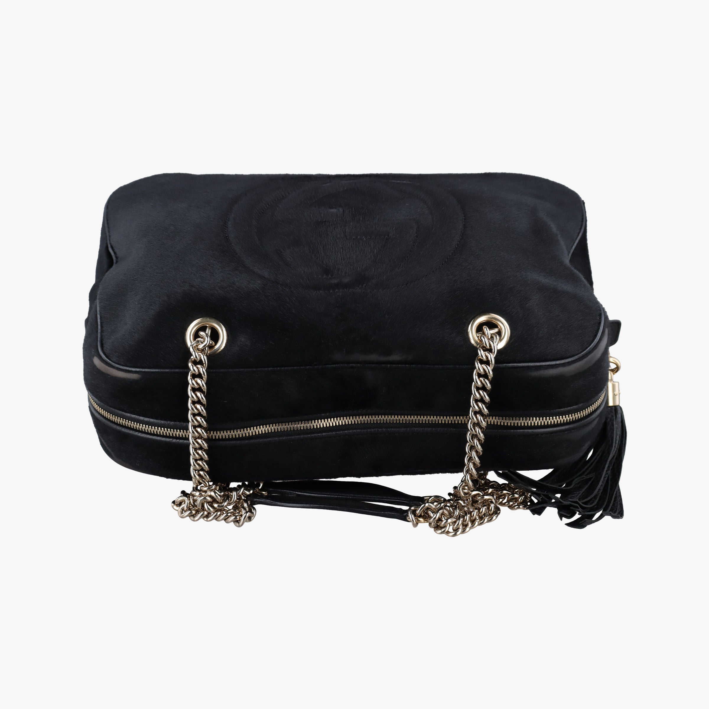 Pre-owned Gucci Soho Black ponyhair 353126 shoulderbag | stylenewstar