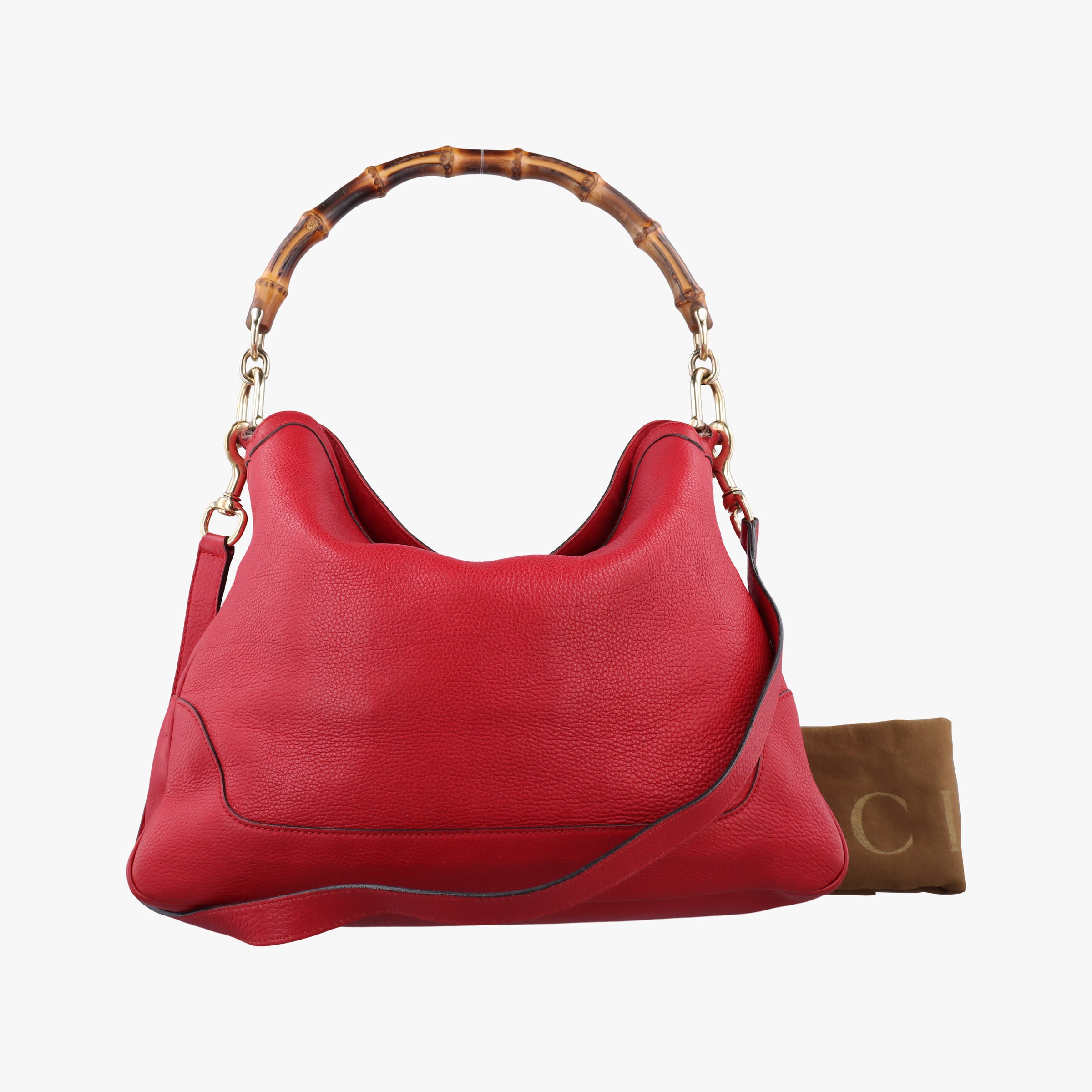 Pre-owned Gucci Bamboo Red Leather 282315 shoulderbag | stylenewstar