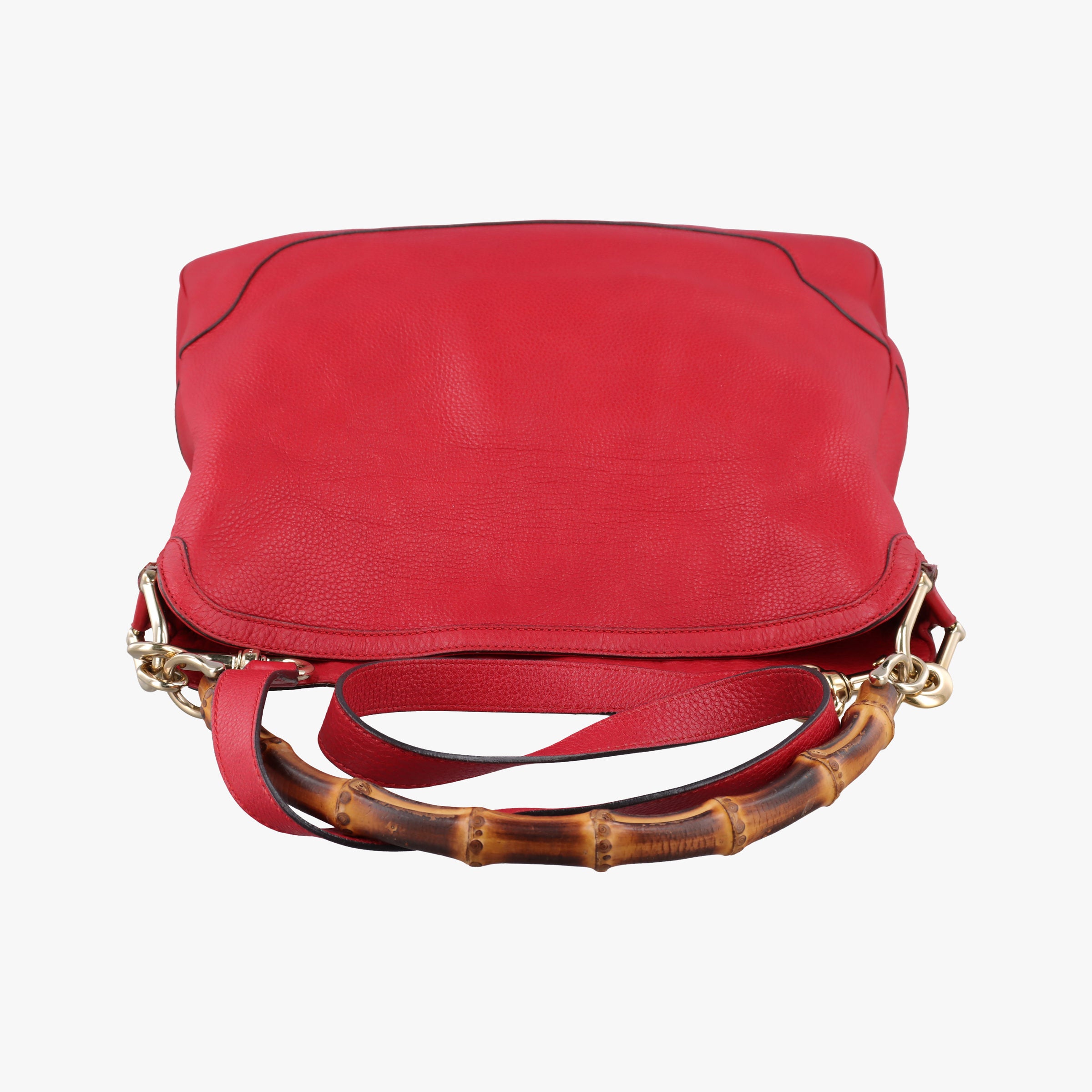Pre-owned Gucci Bamboo Red Leather 282315 shoulderbag | stylenewstar