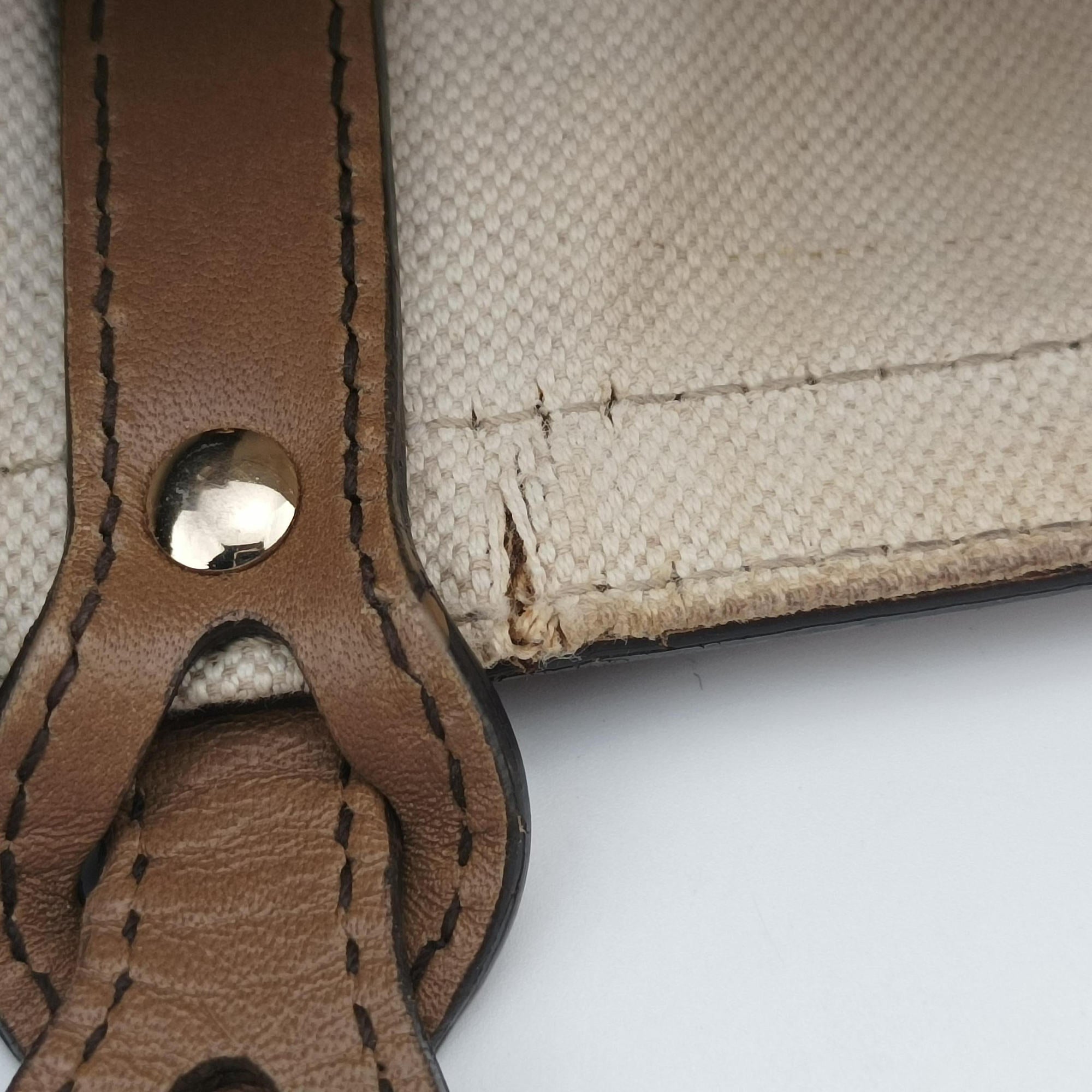 Pre-owned Gucci GG Craft Brown Leather×canvas 247209 handbag | stylenewstar