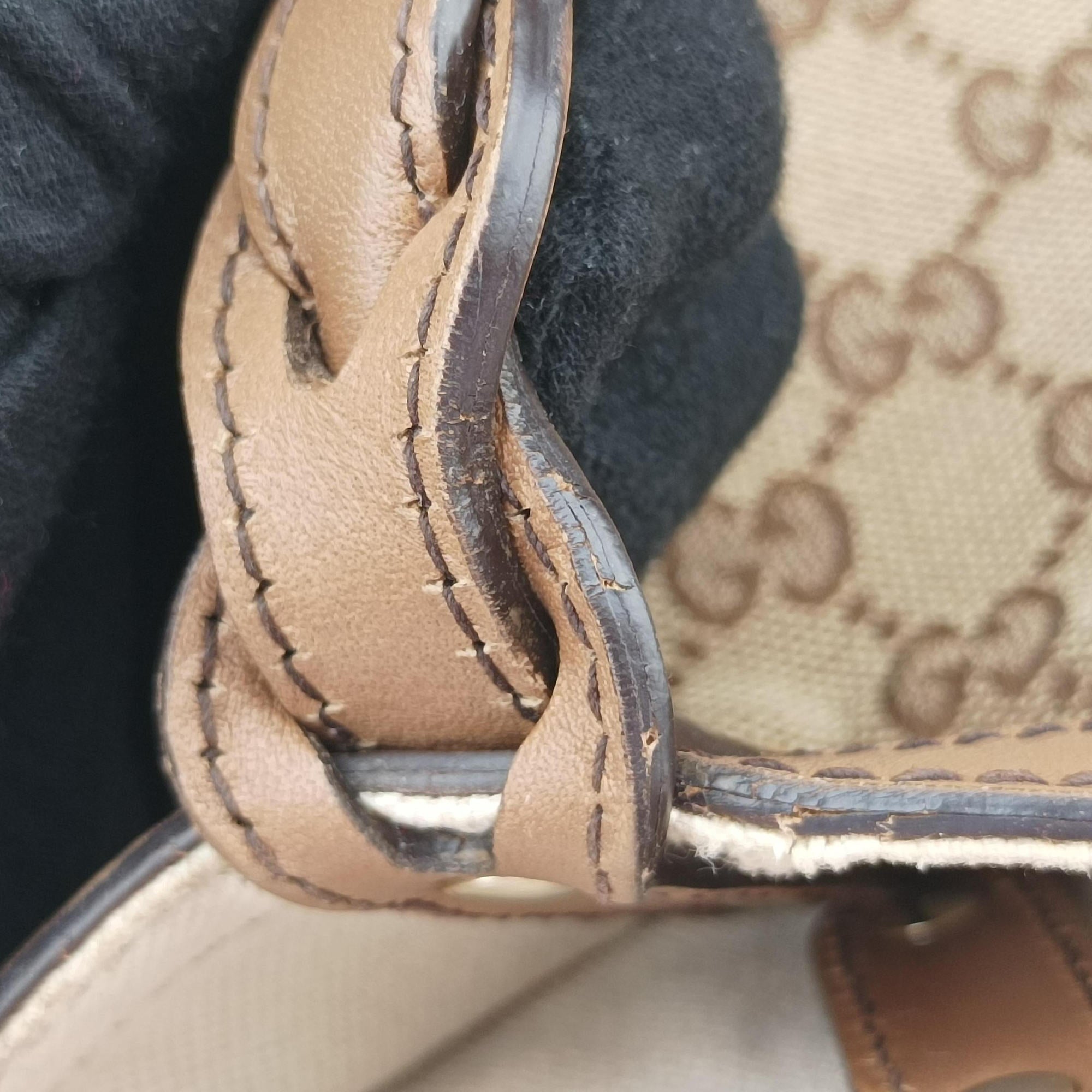 Pre-owned Gucci GG Craft Brown Leather×canvas 247209 handbag | stylenewstar