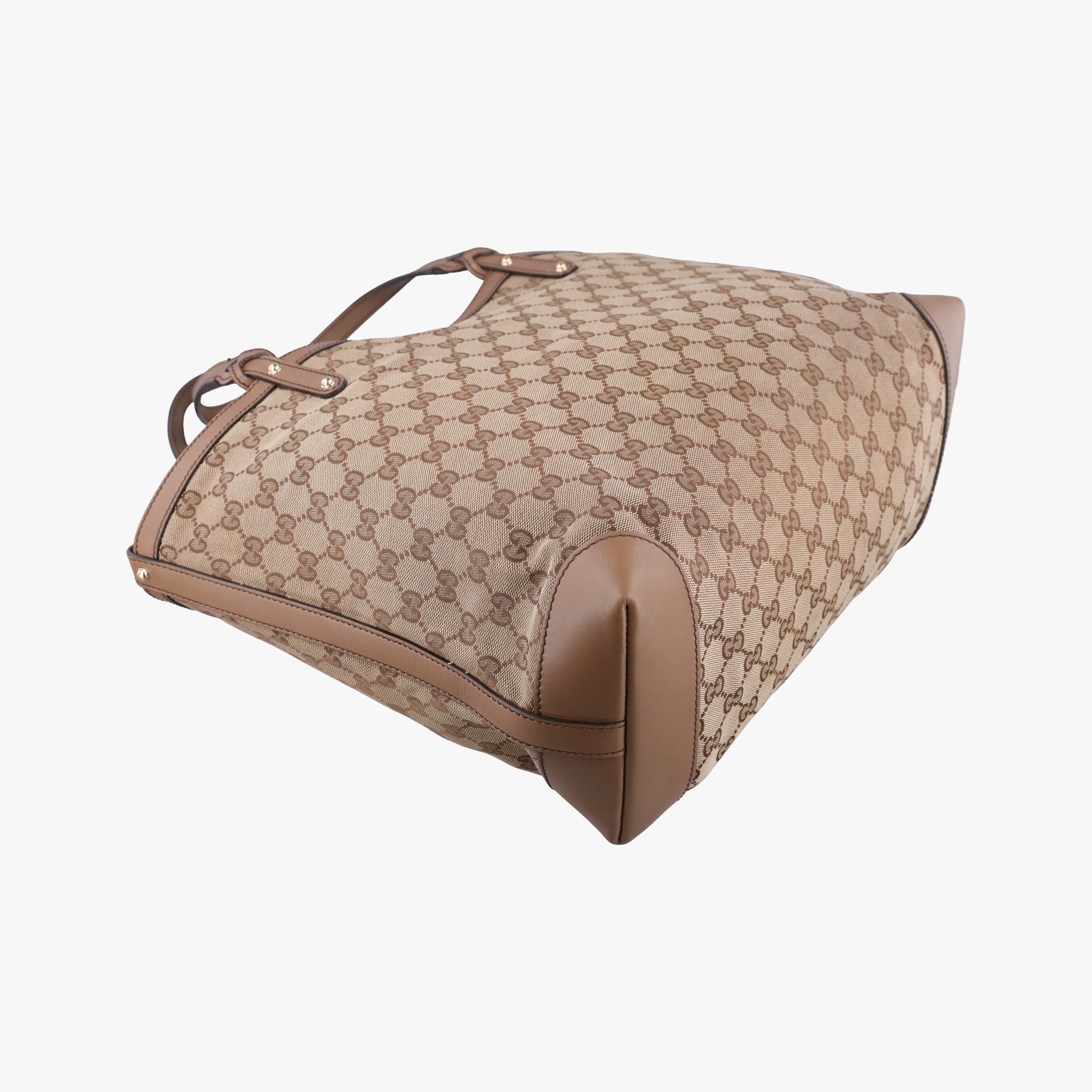 Pre-owned Gucci GG Craft Brown Leather×canvas 247209 handbag | stylenewstar