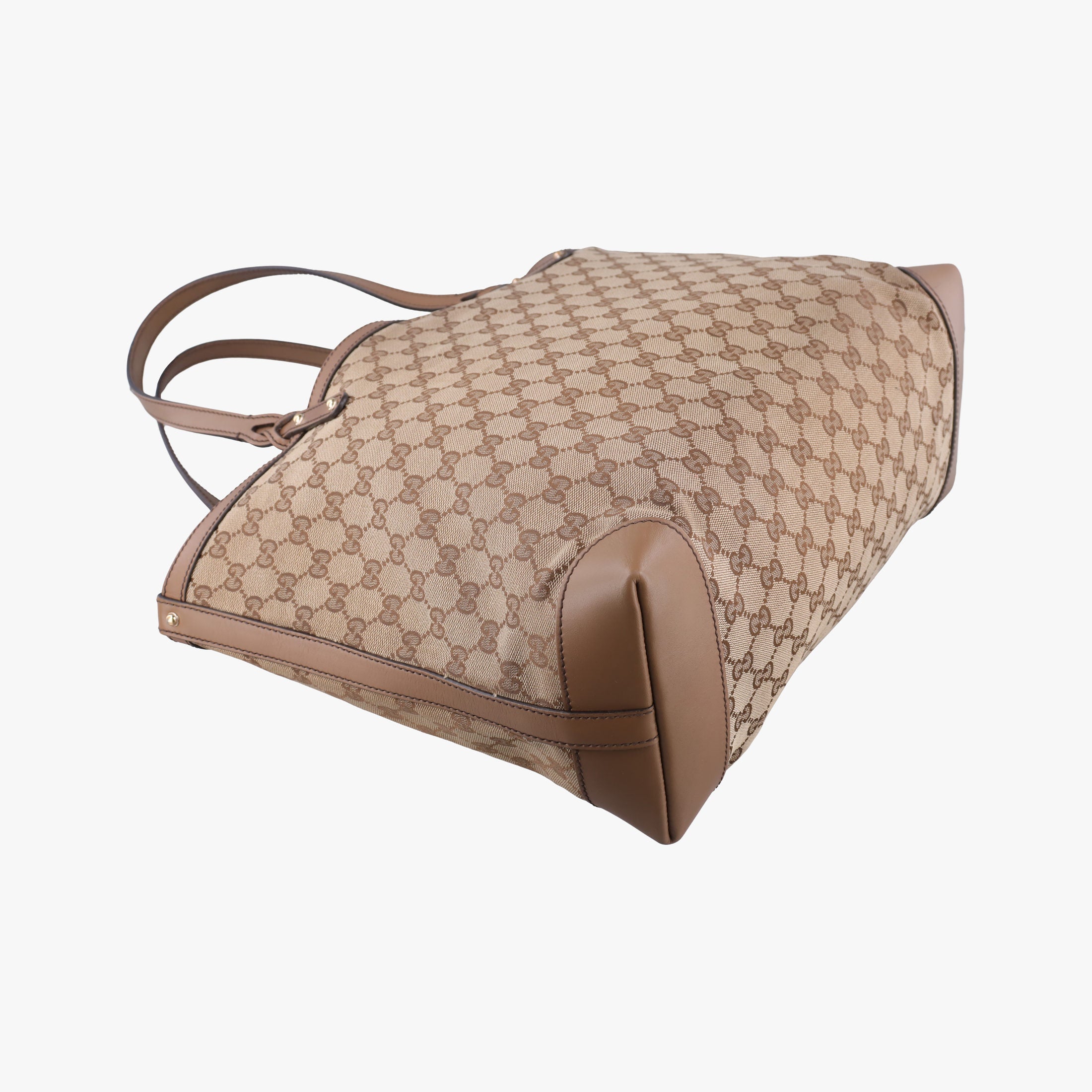 Pre-owned Gucci GG Craft Brown Leather×canvas 247209 handbag | stylenewstar
