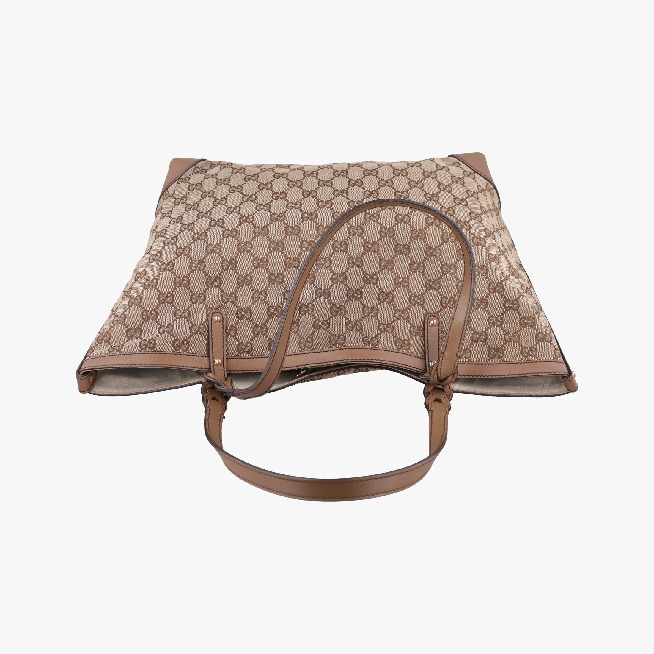 Pre-owned Gucci GG Craft Brown Leather×canvas 247209 handbag | stylenewstar